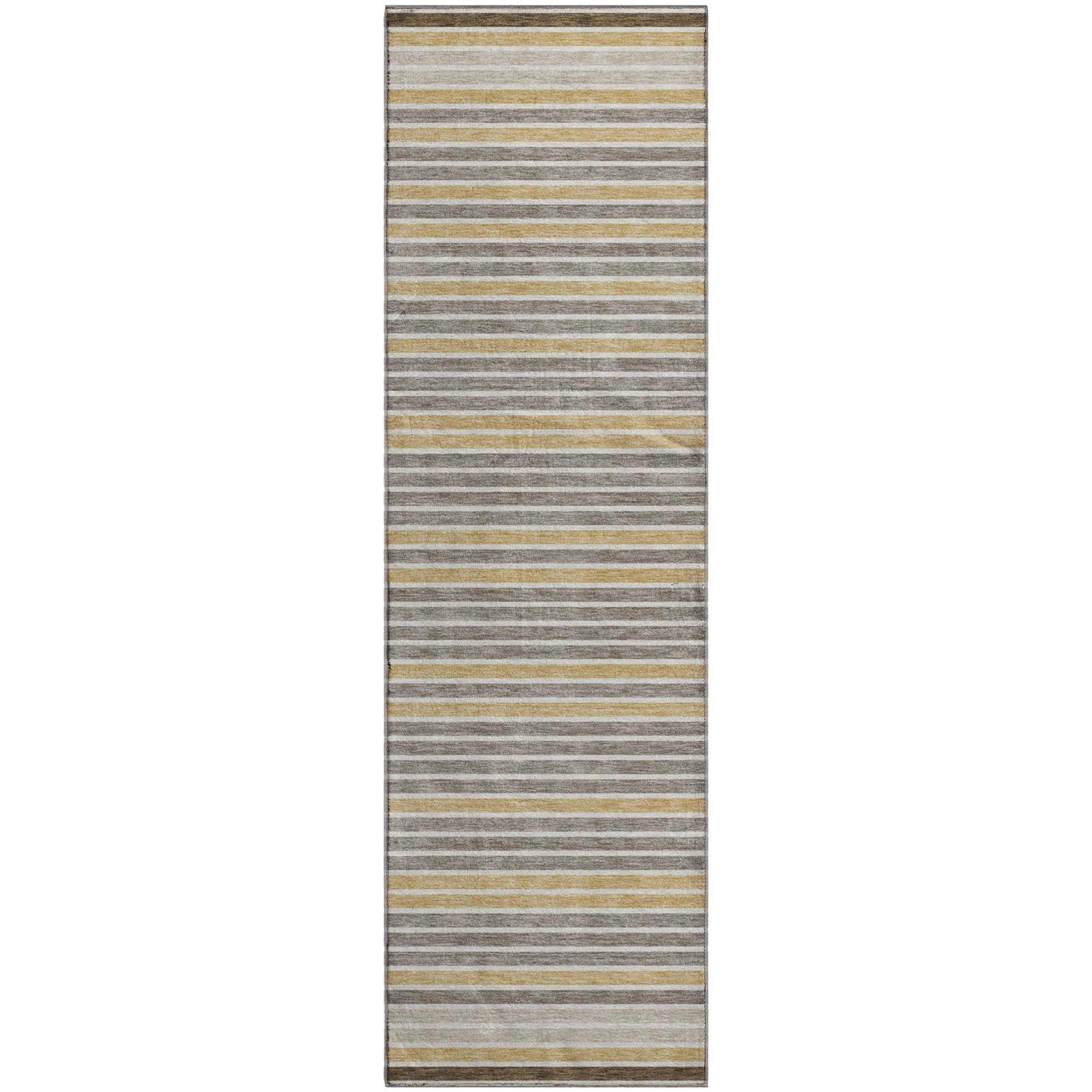 Kyoto Machine Washable Transitional Brown Rug 2'3" x 7'6" #shape_Runner