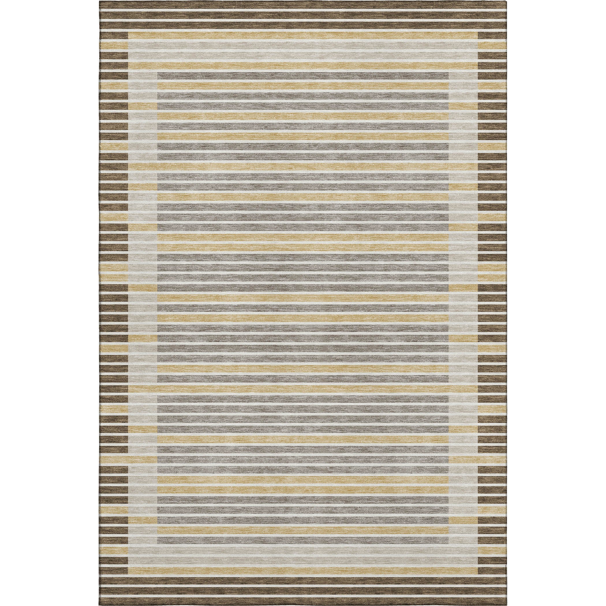 Kyoto Machine Washable Transitional Brown Rug 2'6" x 3'10" #shape_Rectangle
