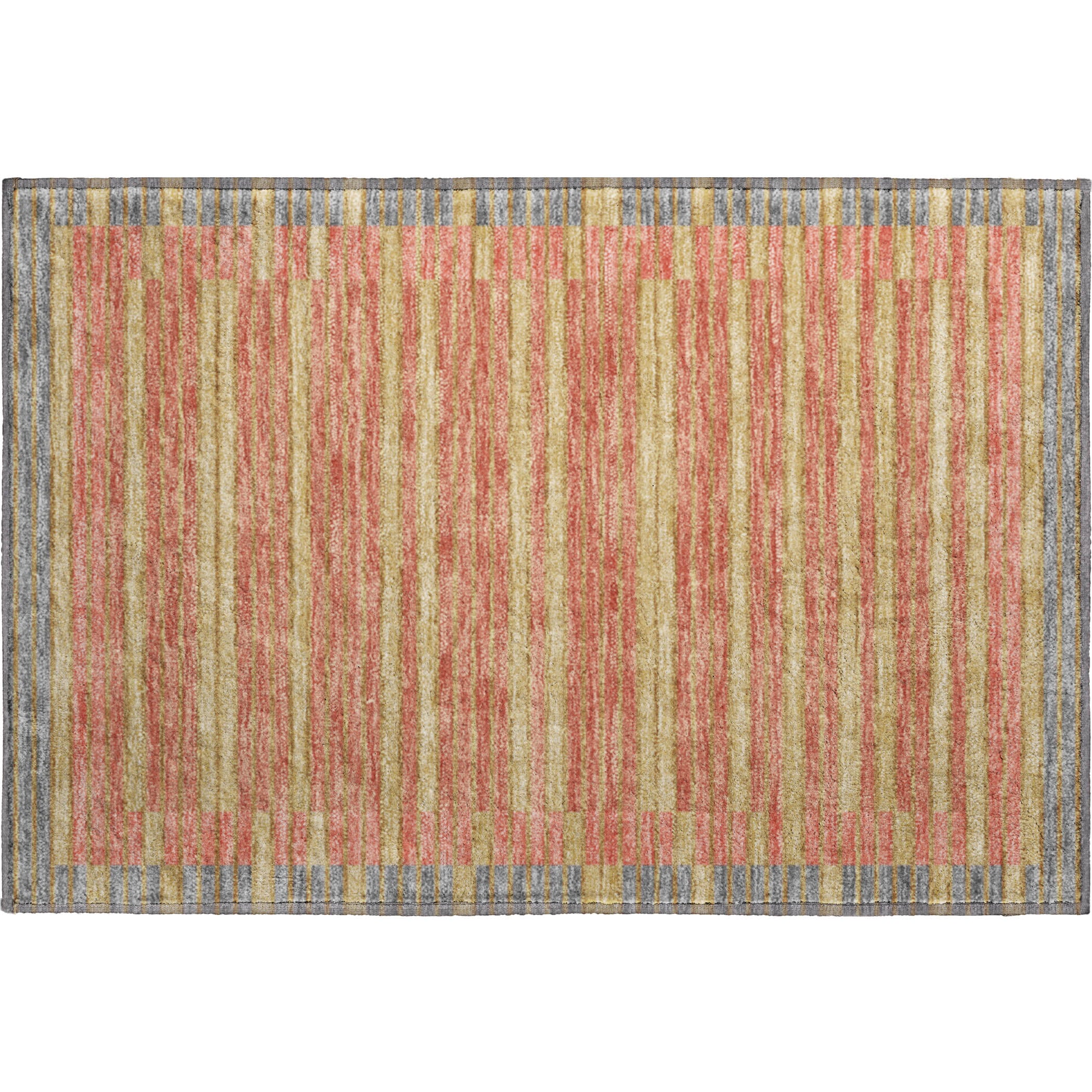 Kyoto Machine Washable Transitional Pewter Gray Rug 1'8" x 2'6" #shape_Rectangle