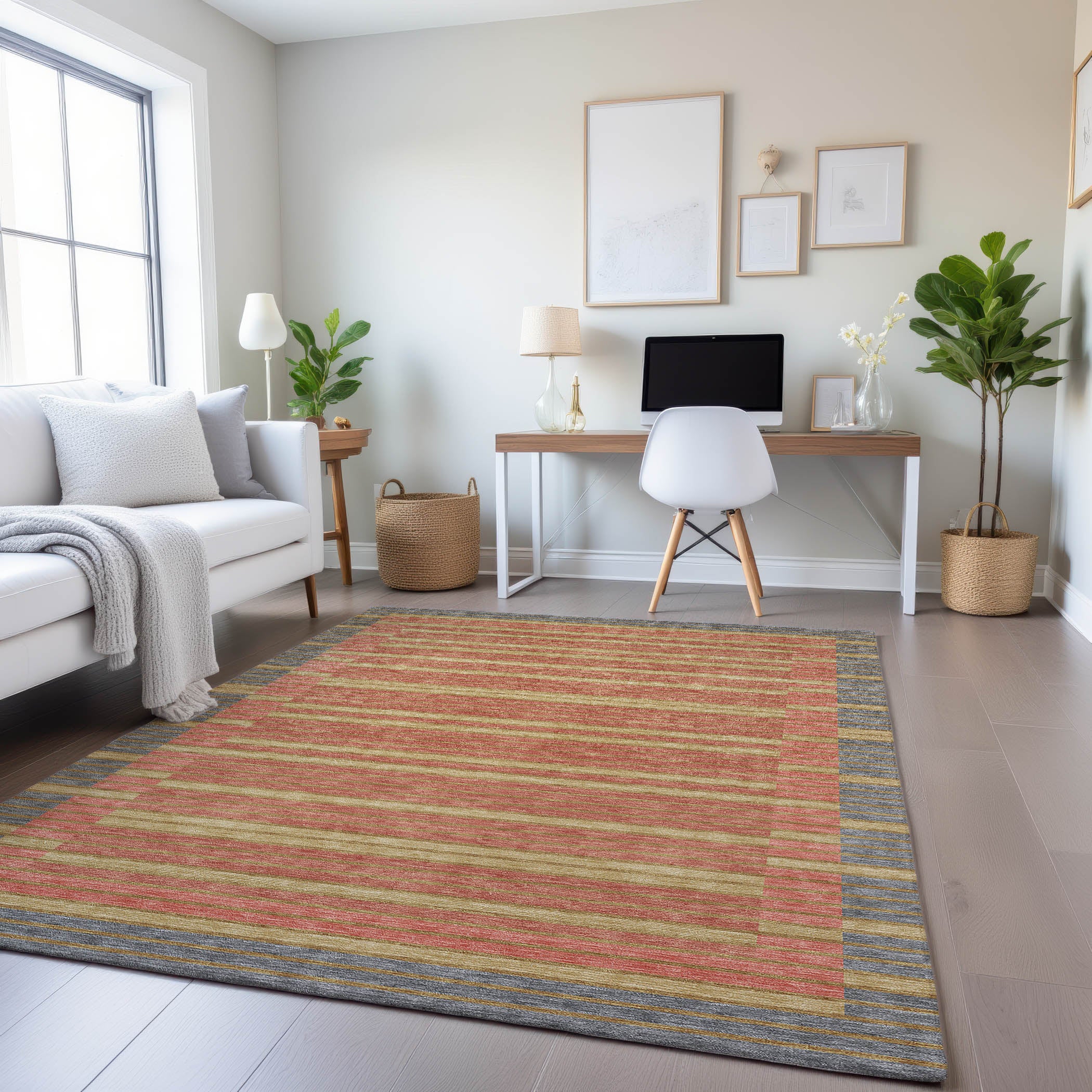 Kyoto Machine Washable Transitional Pewter Gray Rug 2'6" x 3'10" #shape_Rectangle
