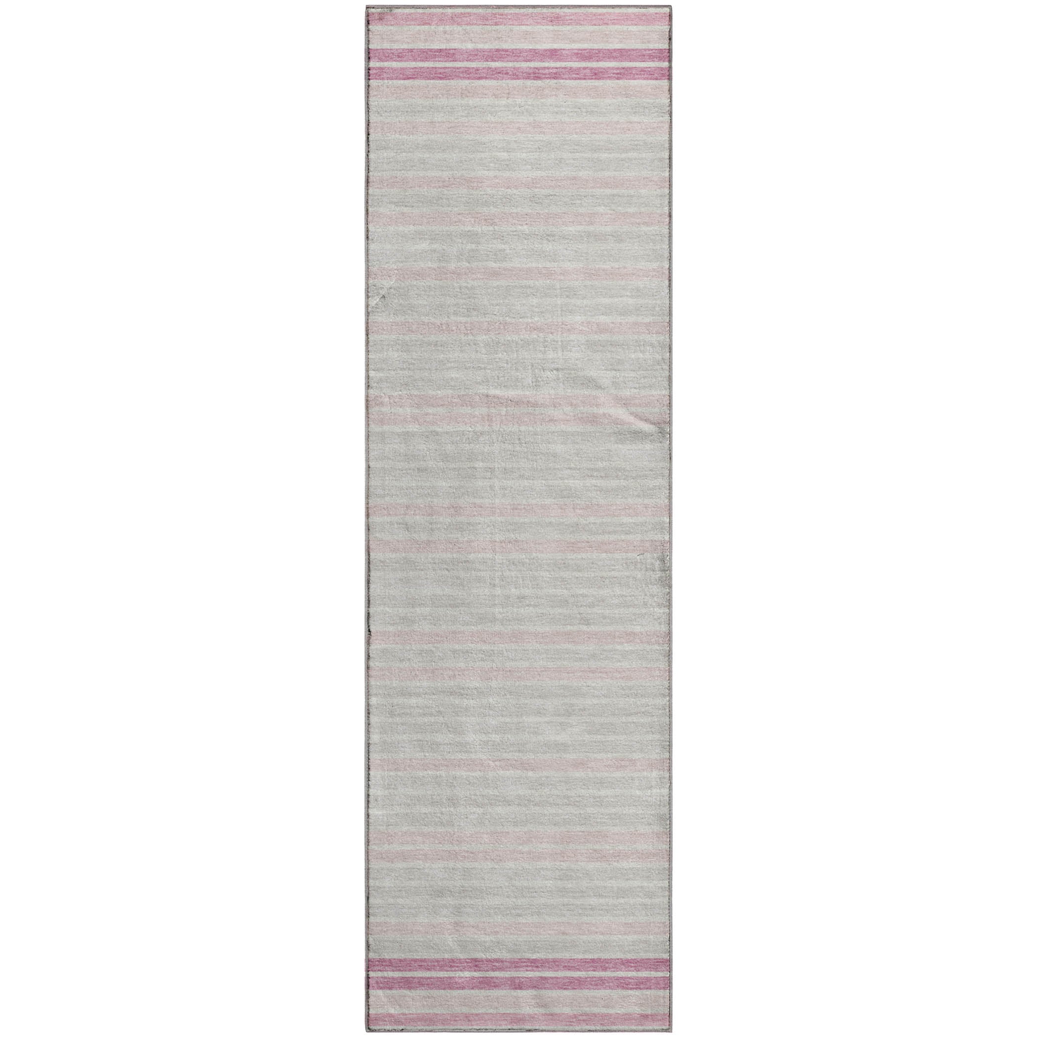 Kyoto Machine Washable Transitional Pink Rug 2'3" x 7'6" #shape_Runner