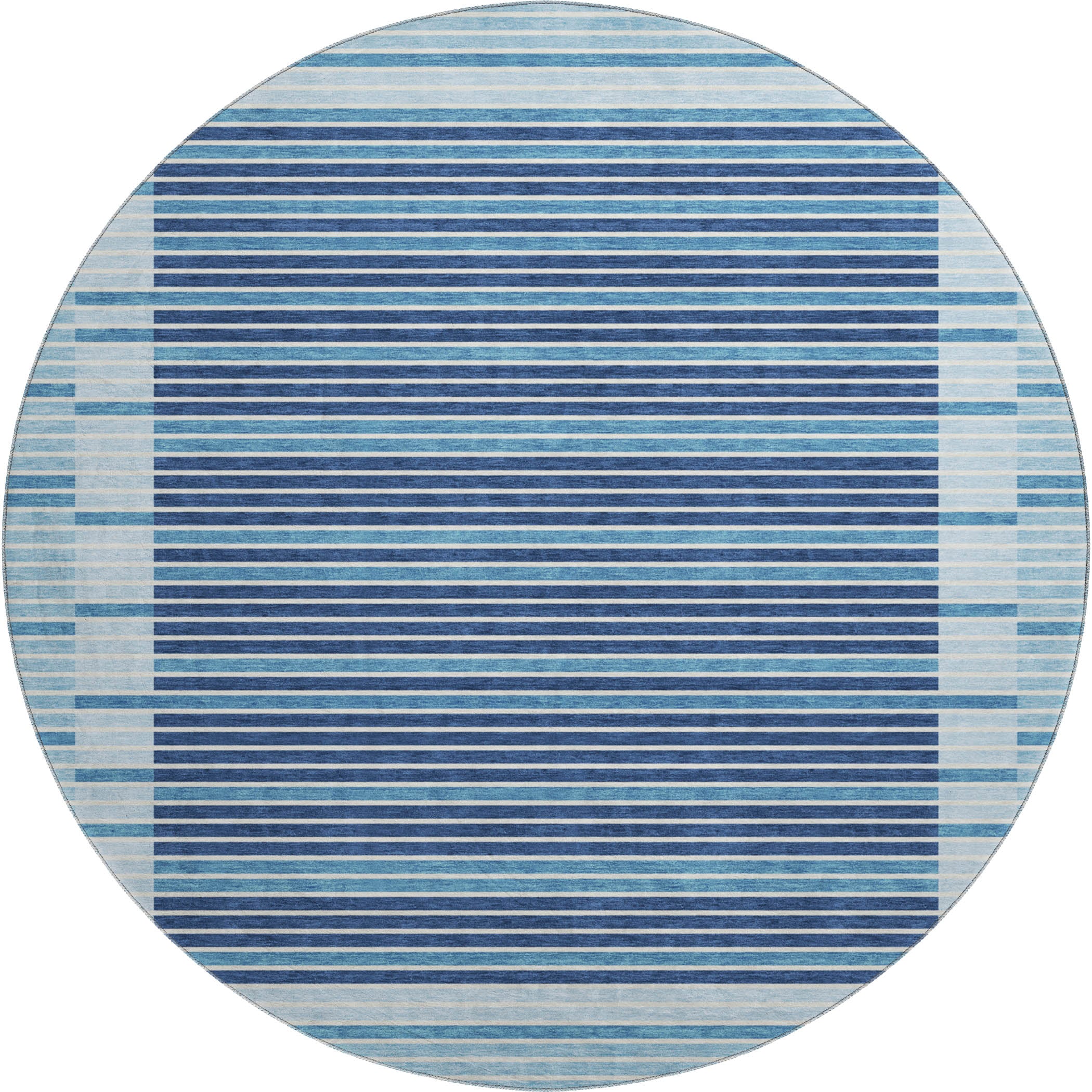 Kyoto Machine Washable Transitional Sky Blue Rug 8' x 8' #shape_Round