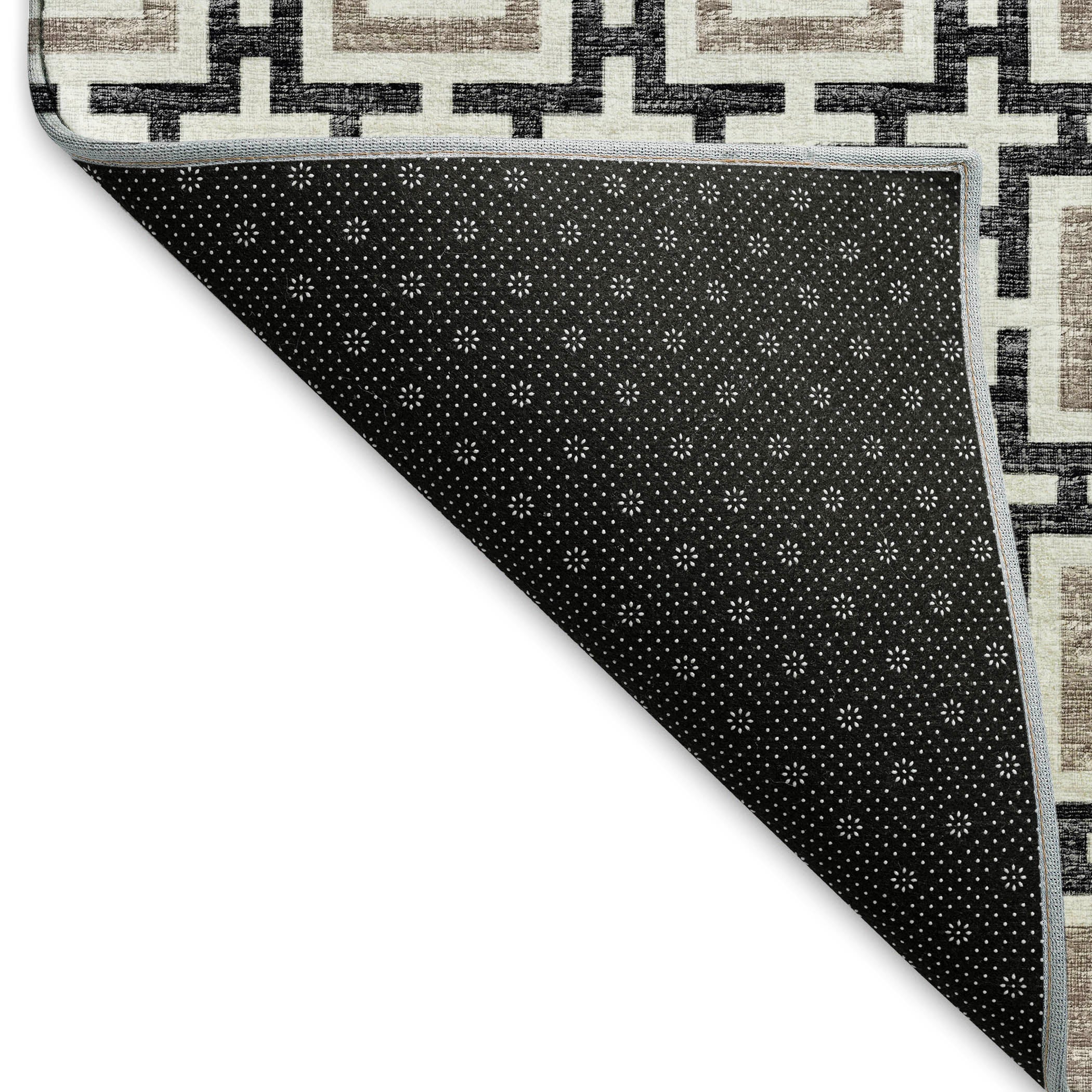 Zanzibar Machine Washable Transitional Black Rug 1'8" x 2'6" #shape_Rectangle