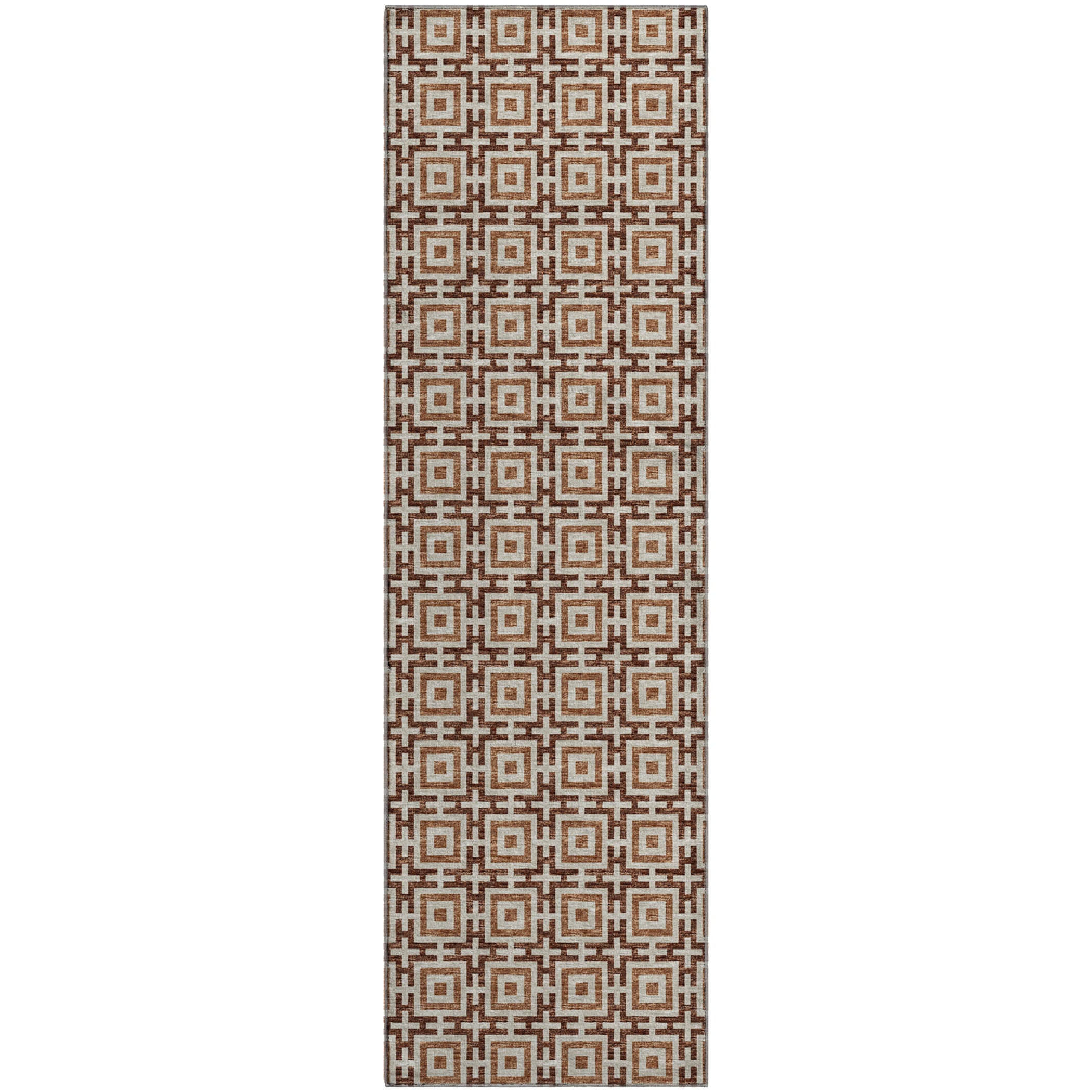 Zanzibar Machine Washable Transitional Paprika Red Rug 2'3" x 7'6" #shape_Runner