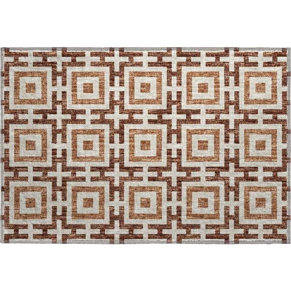 Zanzibar Machine Washable Transitional Paprika Red Rug 1'8" x 2'6"