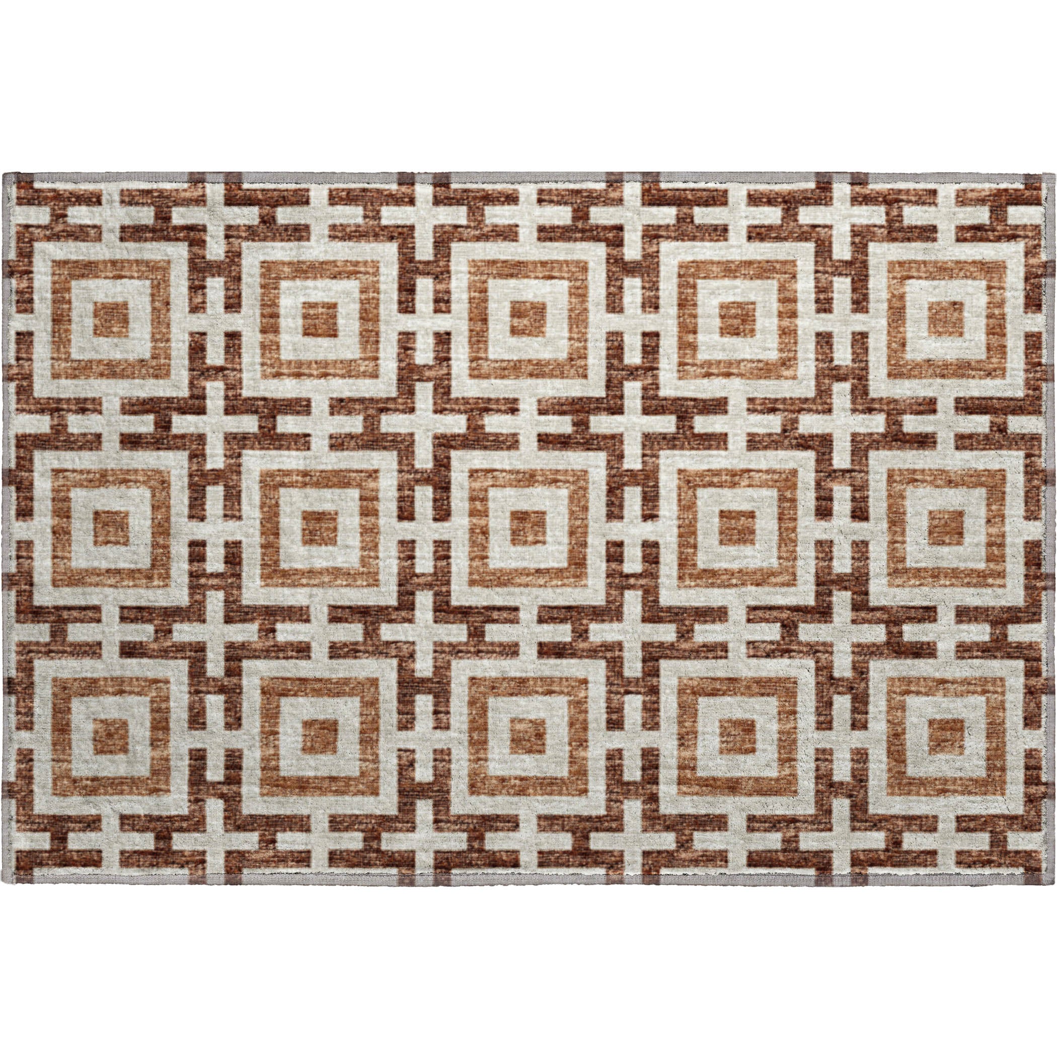 Zanzibar Machine Washable Transitional Paprika Red Rug 1'8" x 2'6" #shape_Rectangle