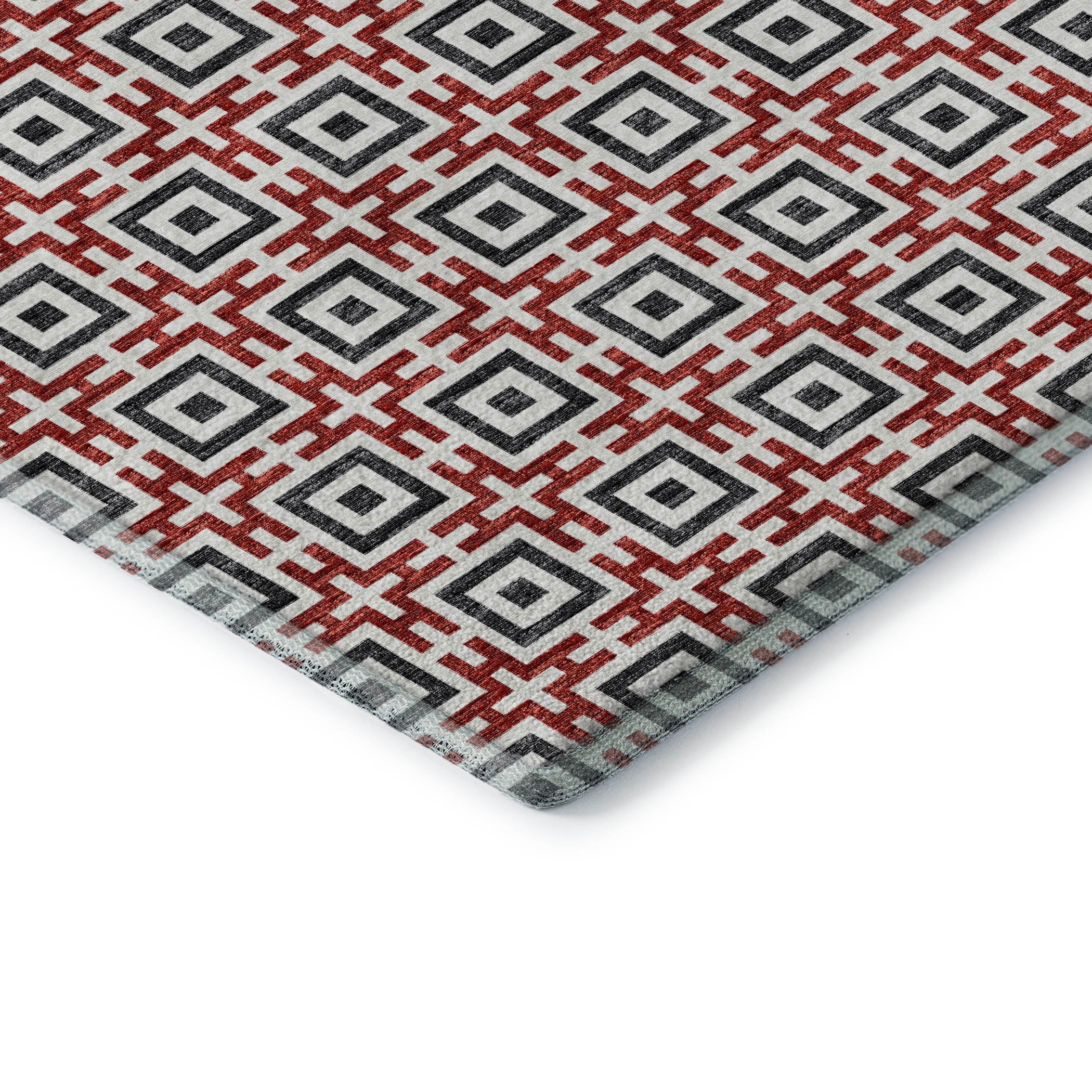Zanzibar Machine Washable Transitional Red Rug 1'8" x 2'6" #shape_Rectangle