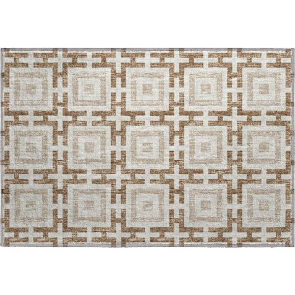 Zanzibar Machine Washable Transitional Taupe Brown Rug 1'8" x 2'6"