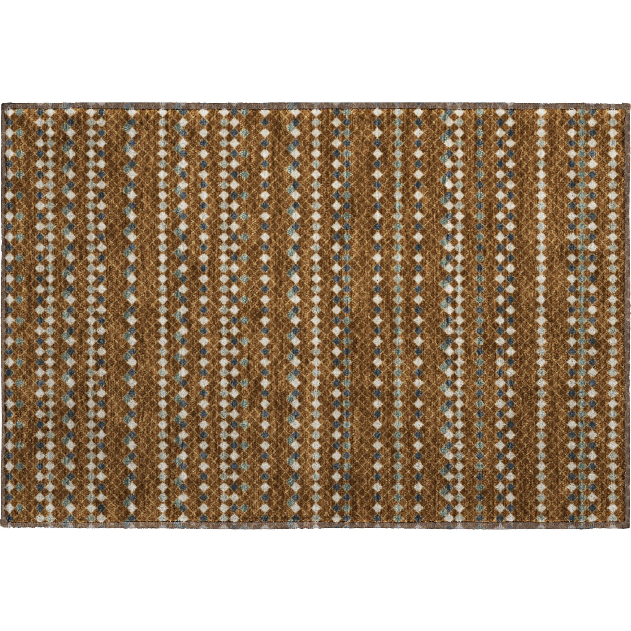 Kathmandu Machine Washable Transitional Brown Rug 1'8" x 2'6" #shape_Rectangle