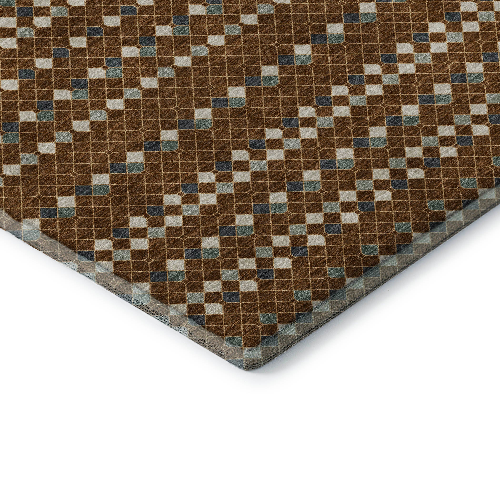 Kathmandu Machine Washable Transitional Brown Rug 1'8" x 2'6" #shape_Rectangle
