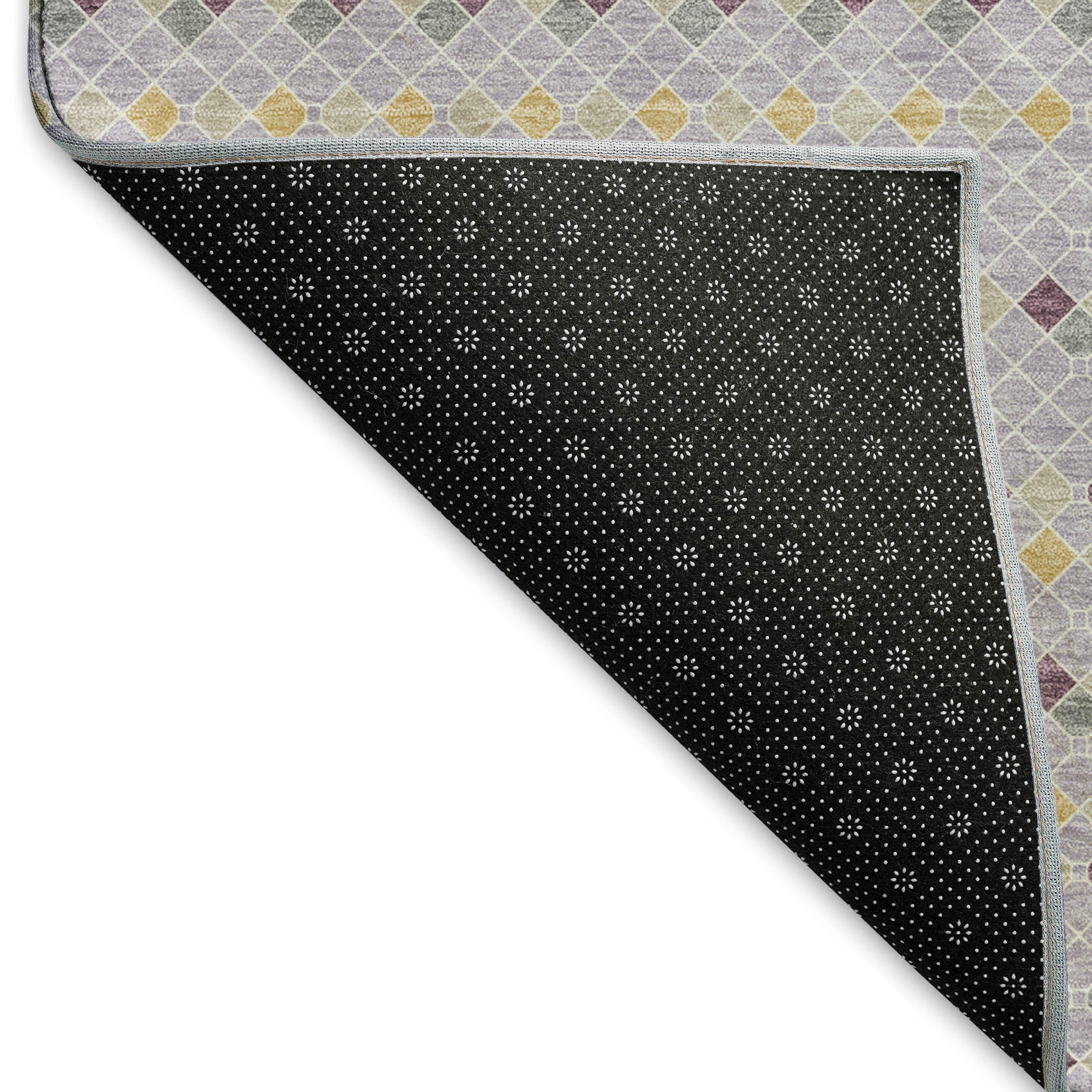 Kathmandu Machine Washable Transitional Lavender Purple Rug 1'8" x 2'6" #shape_Rectangle