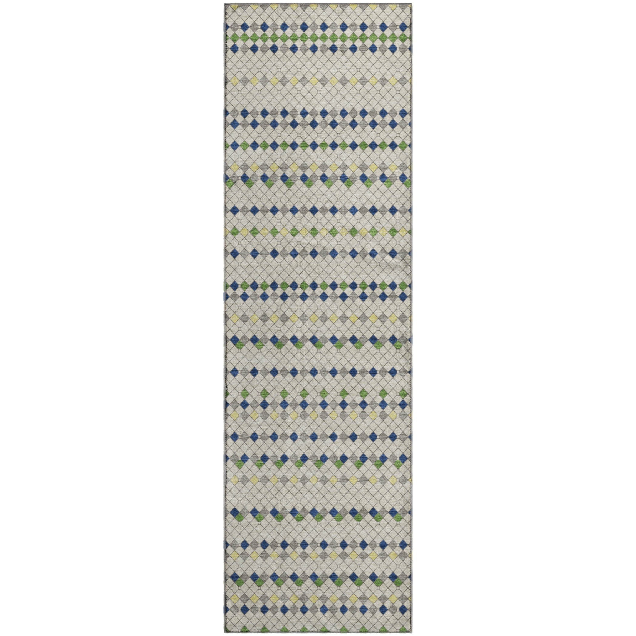 Kathmandu Machine Washable Transitional Linen Ivory Rug 2'3" x 7'6" #shape_Runner
