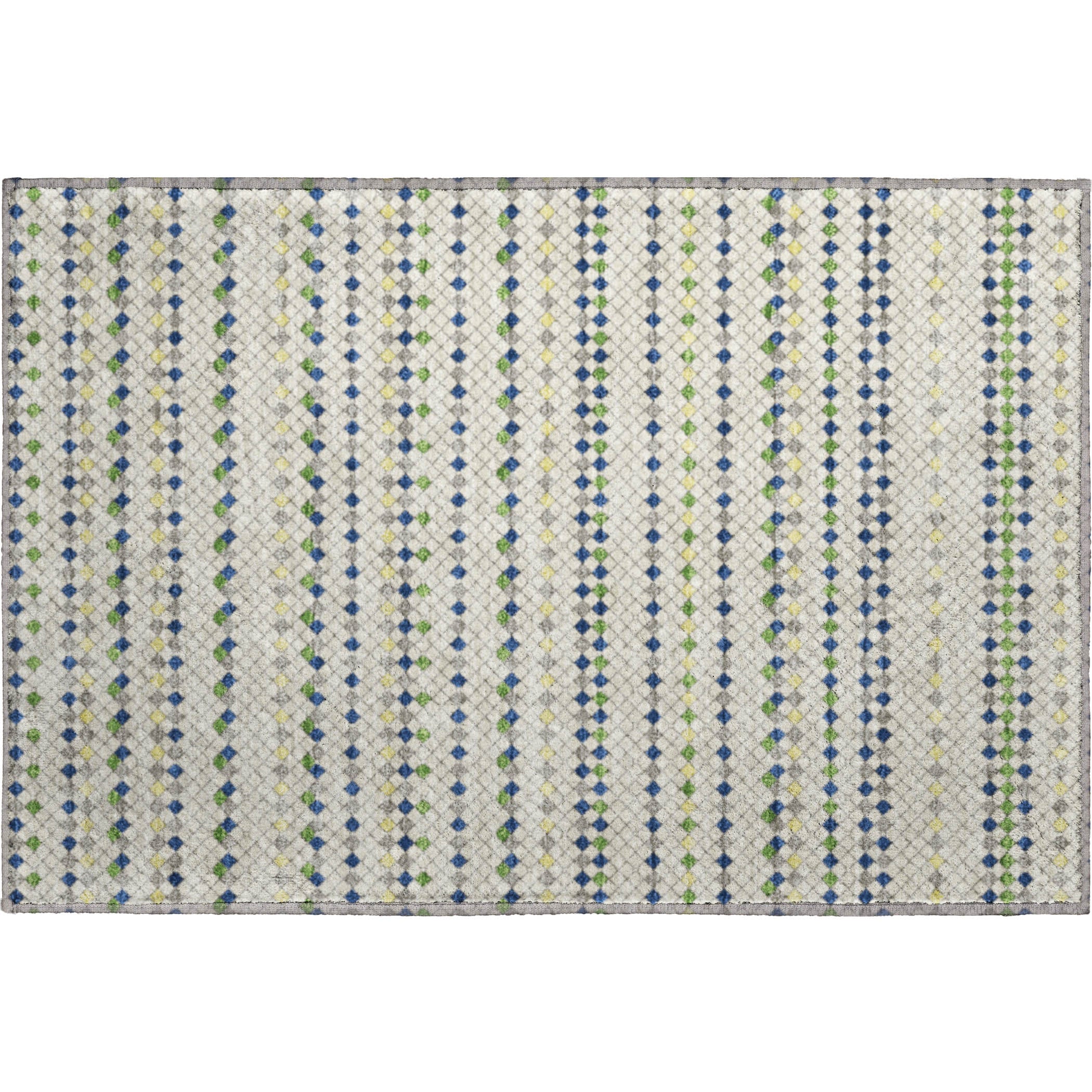 Kathmandu Machine Washable Transitional Linen Ivory Rug 1'8" x 2'6" #shape_Rectangle