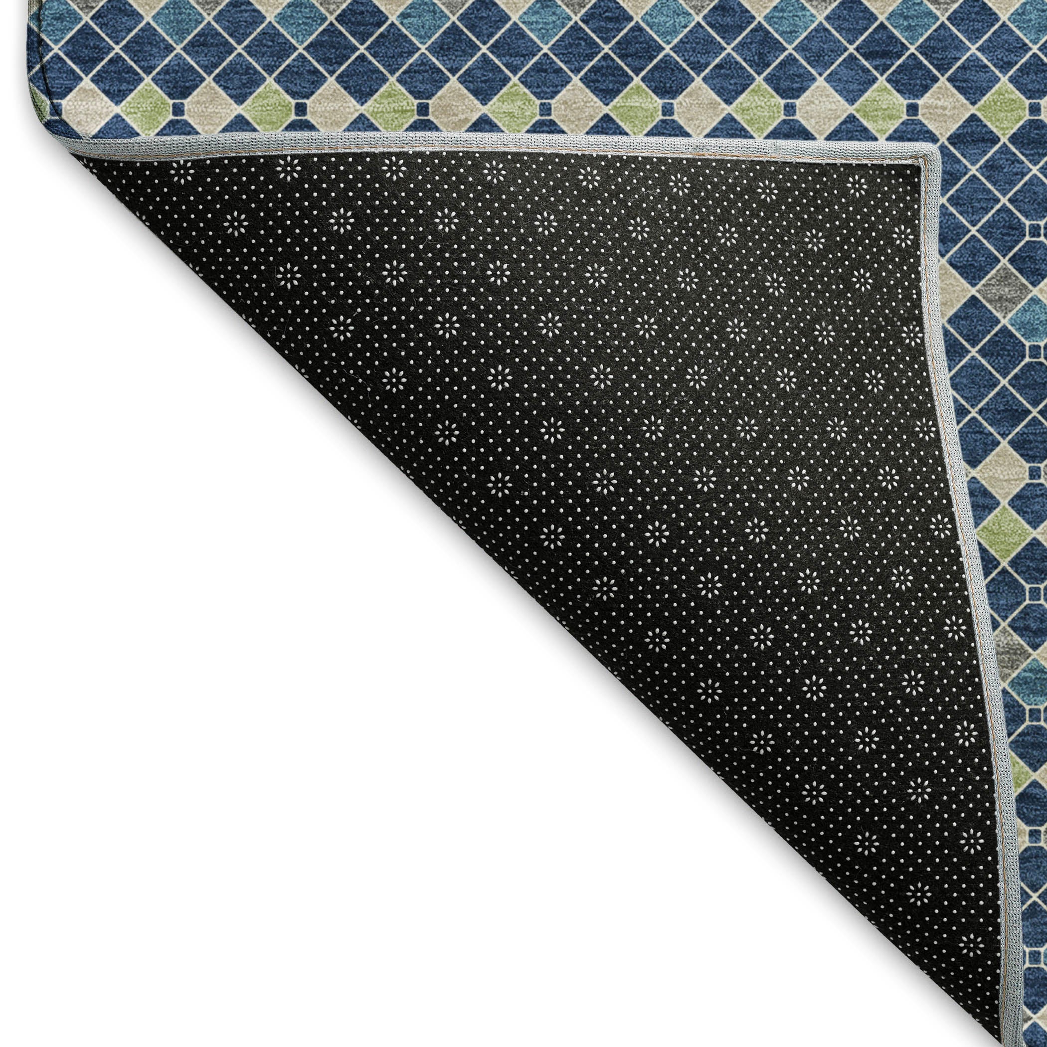 Kathmandu Machine Washable Transitional Navy Blue Rug 1'8" x 2'6" #shape_Rectangle