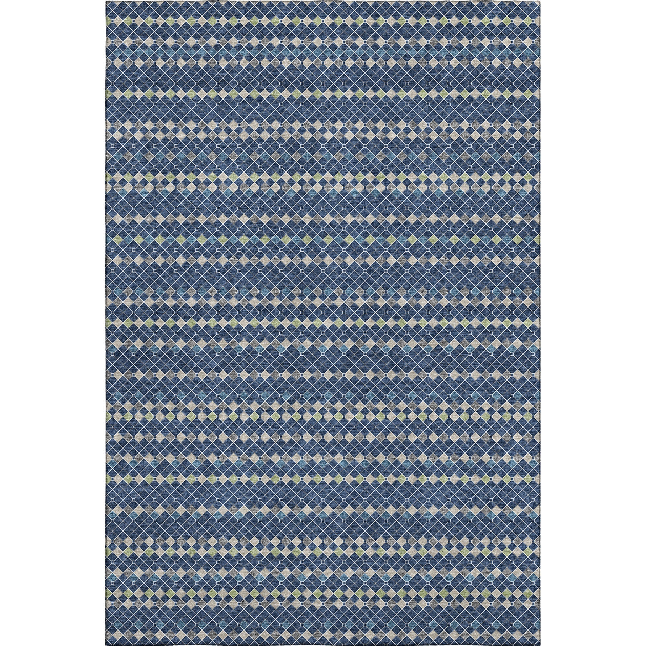 Kathmandu Machine Washable Transitional Navy Blue Rug 2'6" x 3'10" #shape_Rectangle
