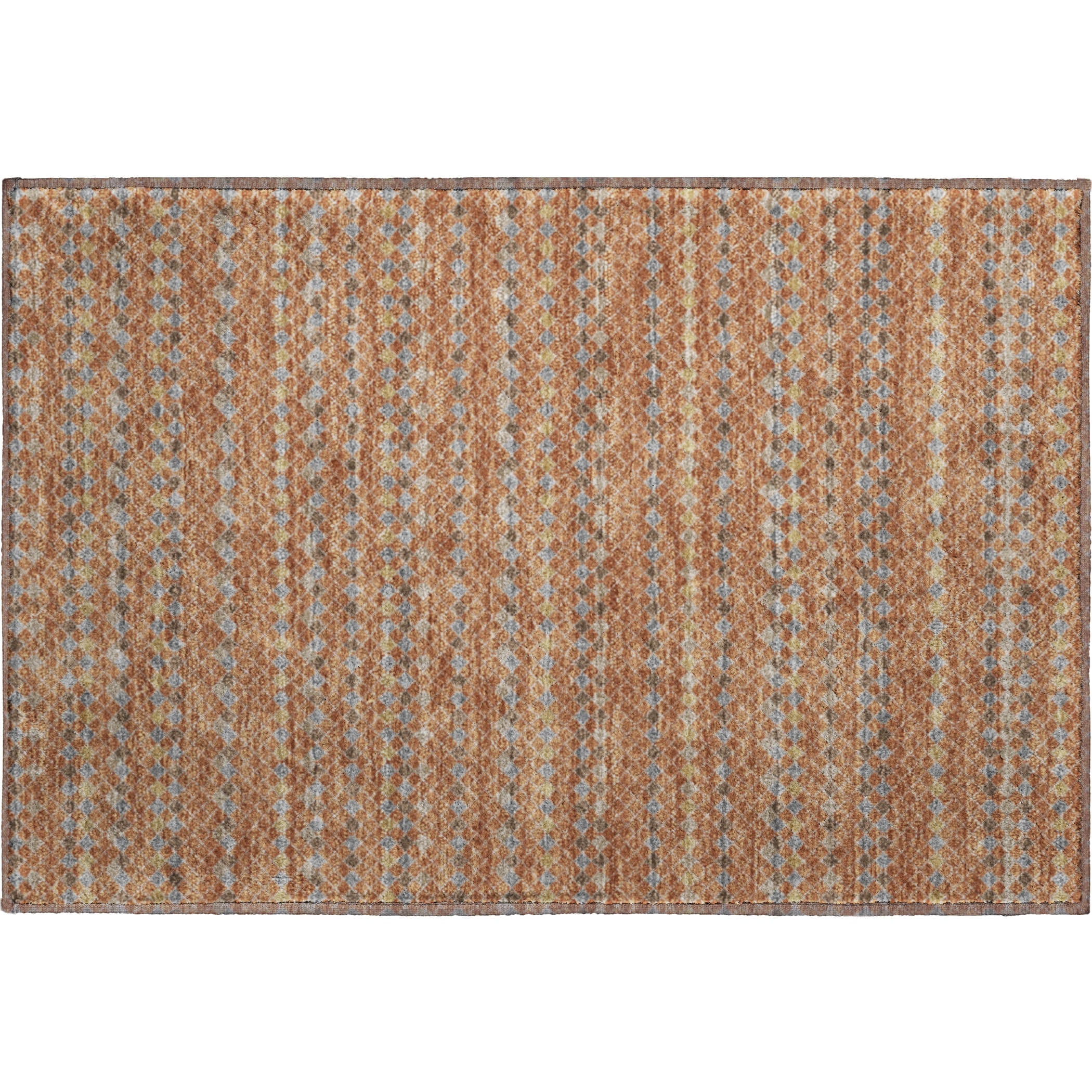 Kathmandu Machine Washable Transitional Paprika Orange Rug 1'8" x 2'6" #shape_Rectangle