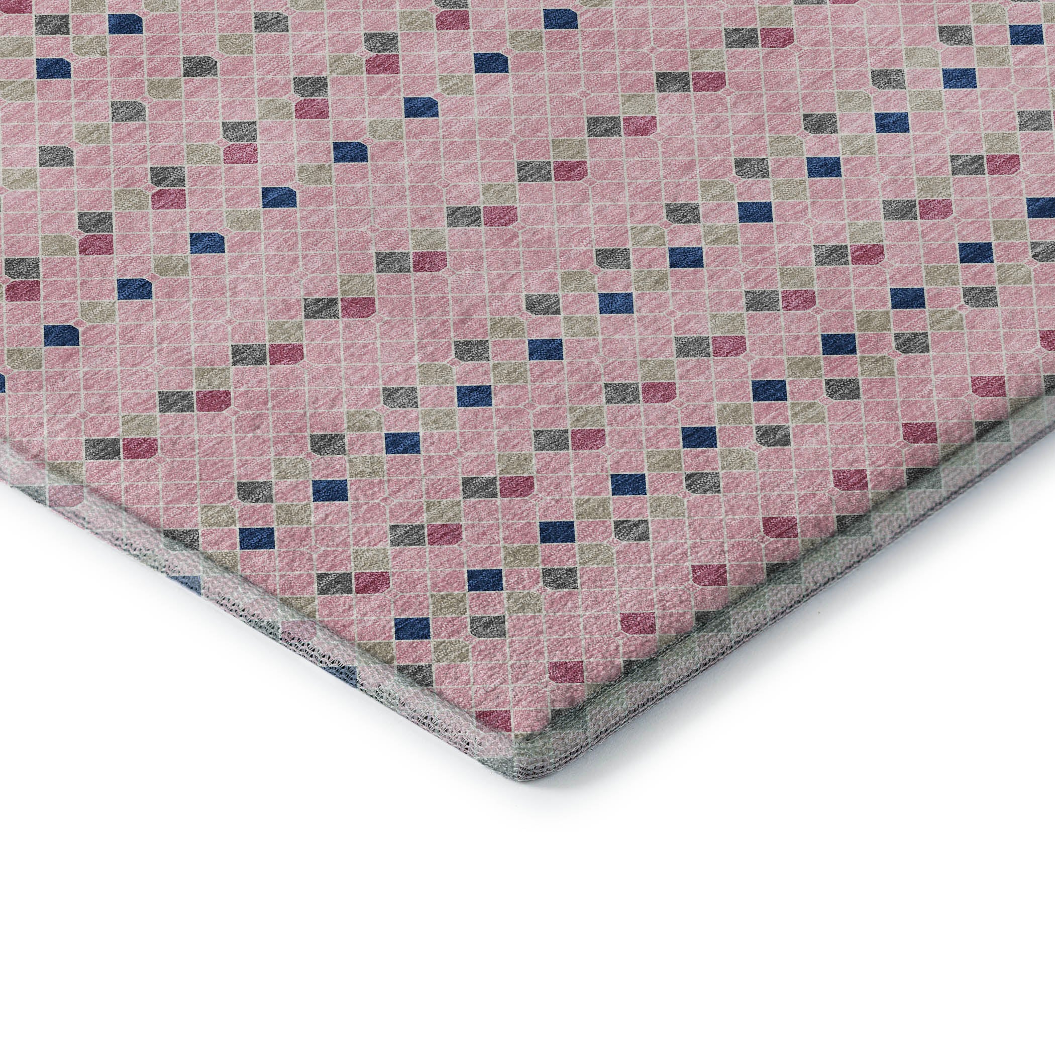 Kathmandu Machine Washable Transitional Pink Rug 1'8" x 2'6" #shape_Rectangle