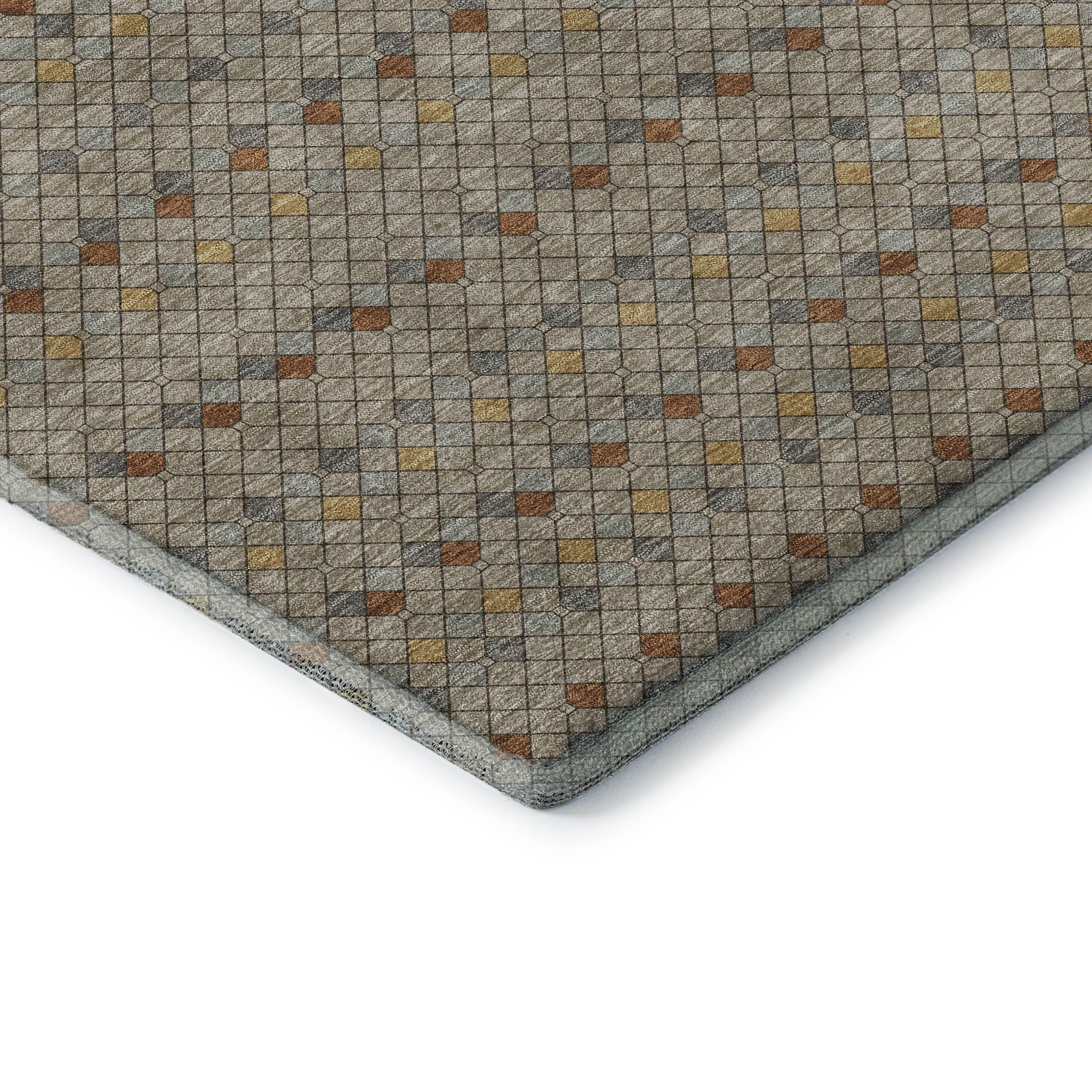 Kathmandu Machine Washable Transitional Taupe Brown Rug 1'8" x 2'6" #shape_Rectangle