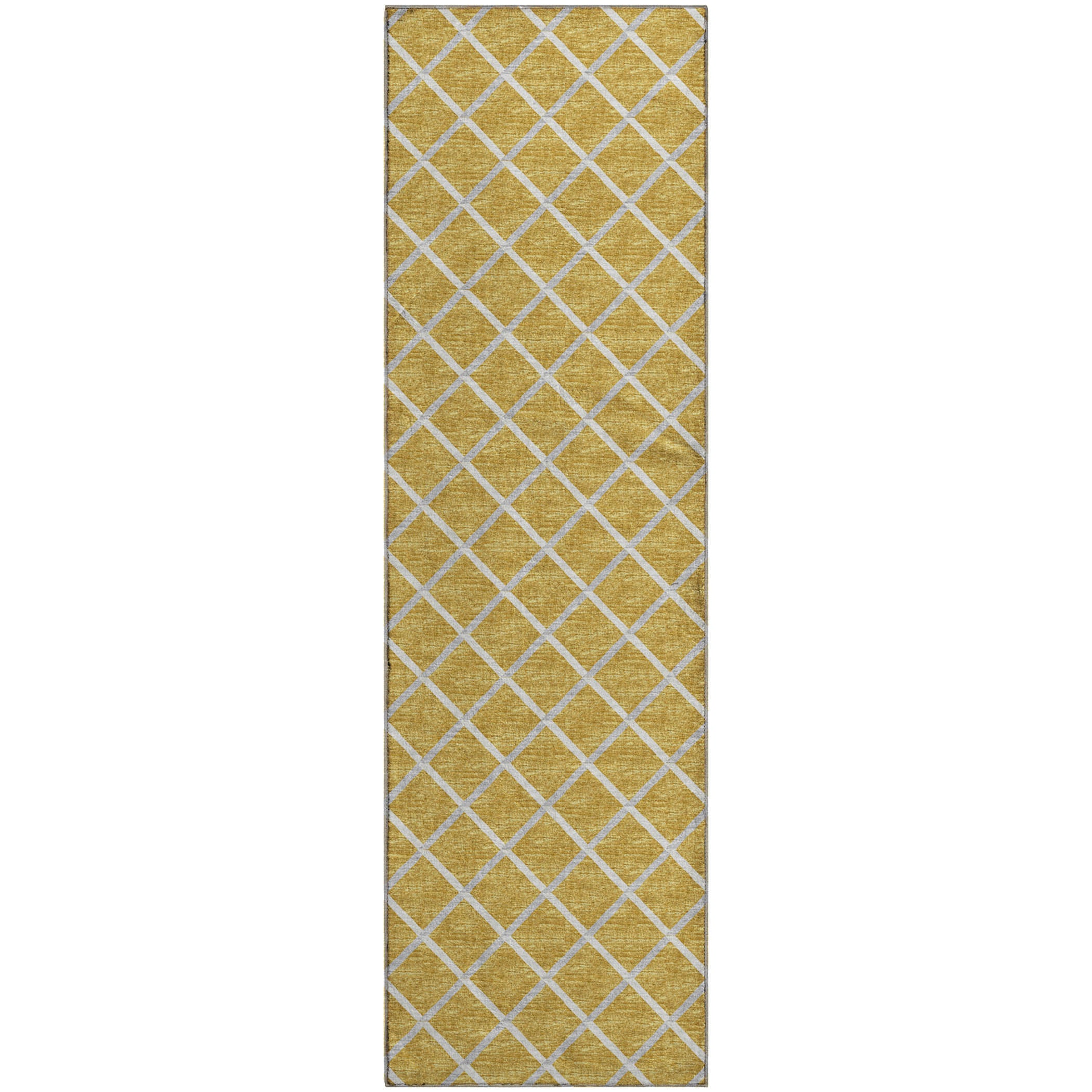 Oaxaca Machine Washable Transitional Gold Rug 2'3" x 7'6" #shape_Runner