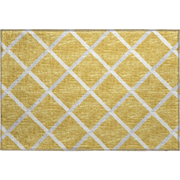 Oaxaca Machine Washable Transitional Gold Rug 1'8" x 2'6"