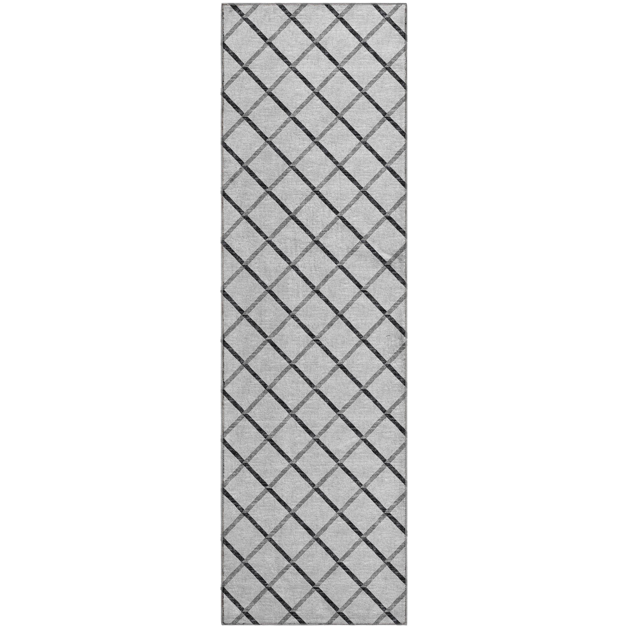 Oaxaca Machine Washable Transitional Gray Rug 2'3" x 7'6" #shape_Runner