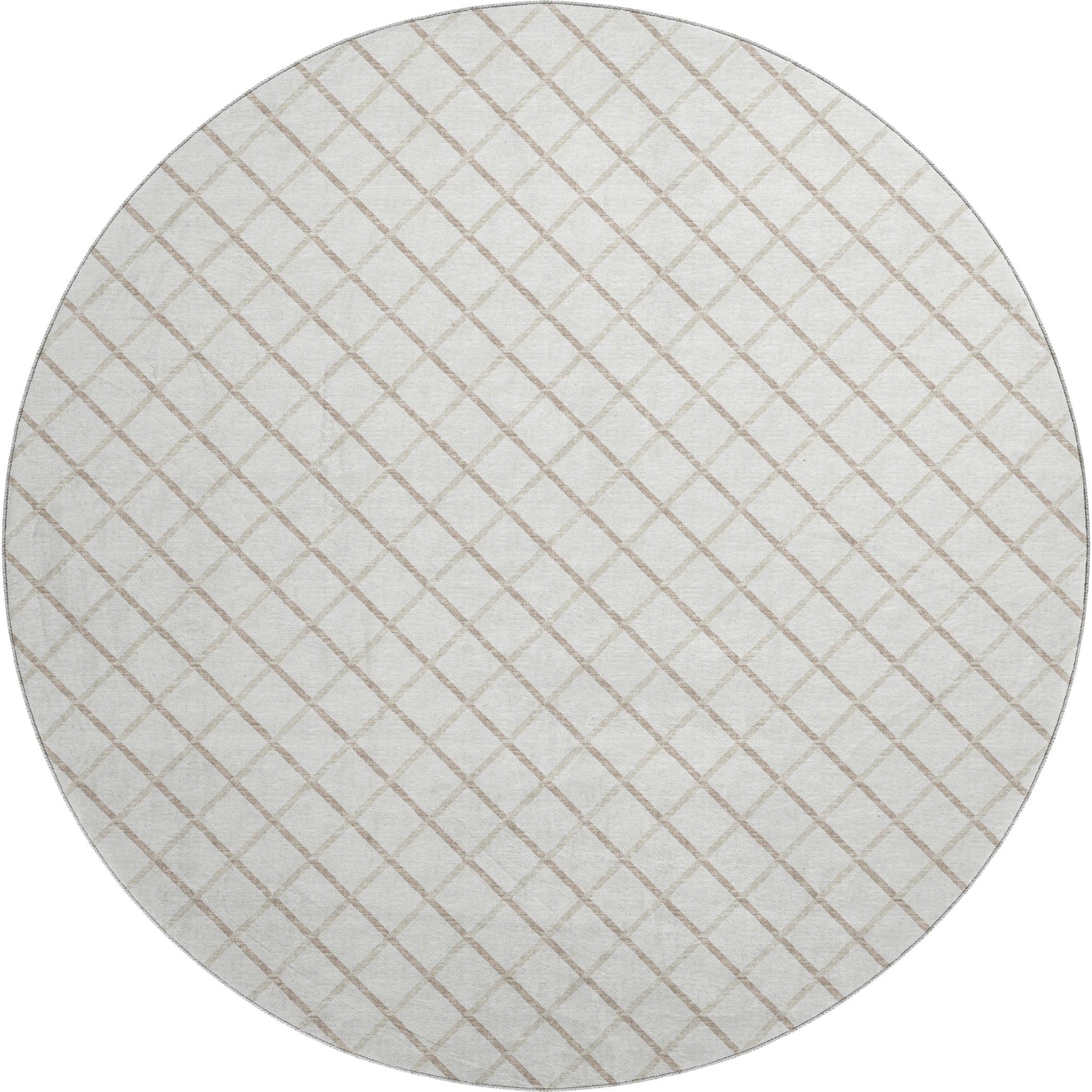 Oaxaca Machine Washable Transitional Ivory Rug 8' x 8' #shape_Round