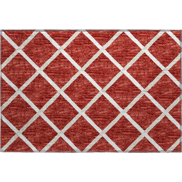 Oaxaca Machine Washable Transitional Red Rug 1'8" x 2'6"