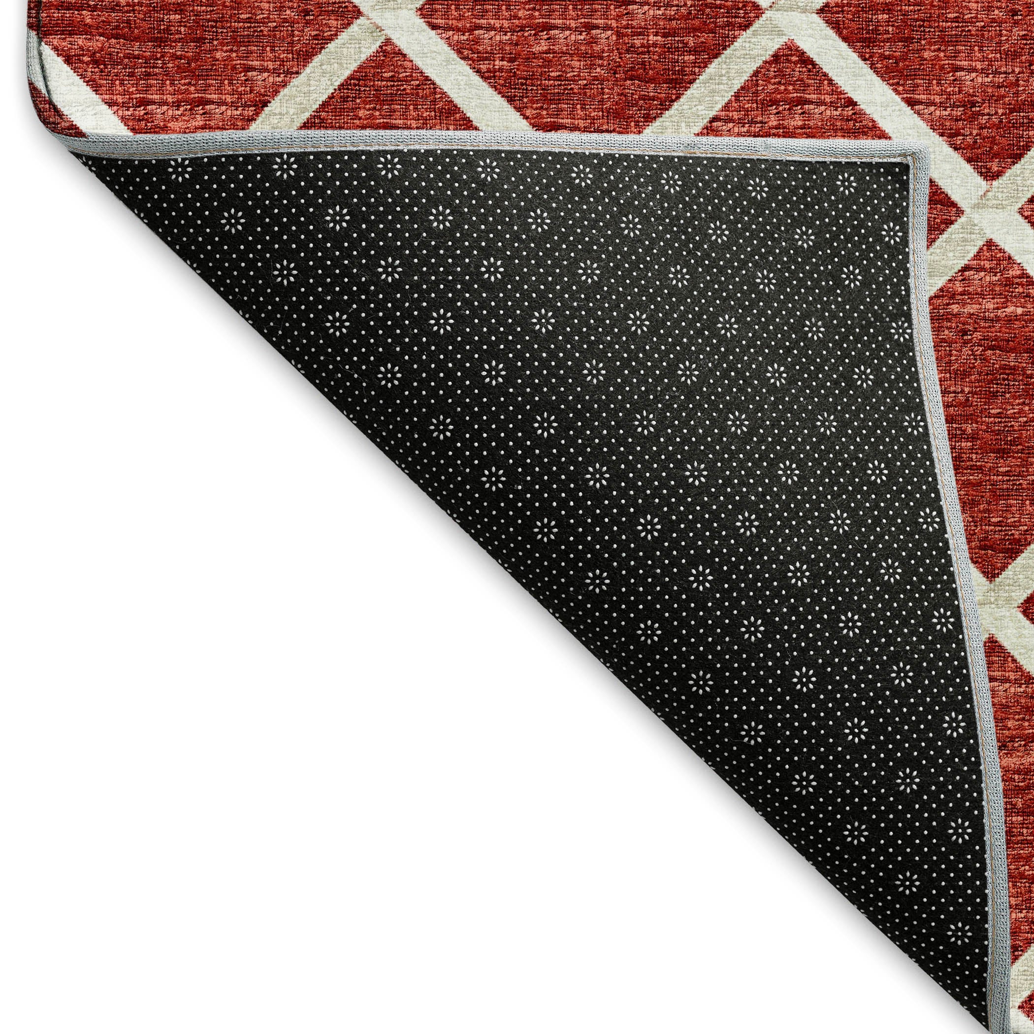 Oaxaca Machine Washable Transitional Red Rug 1'8" x 2'6" #shape_Rectangle