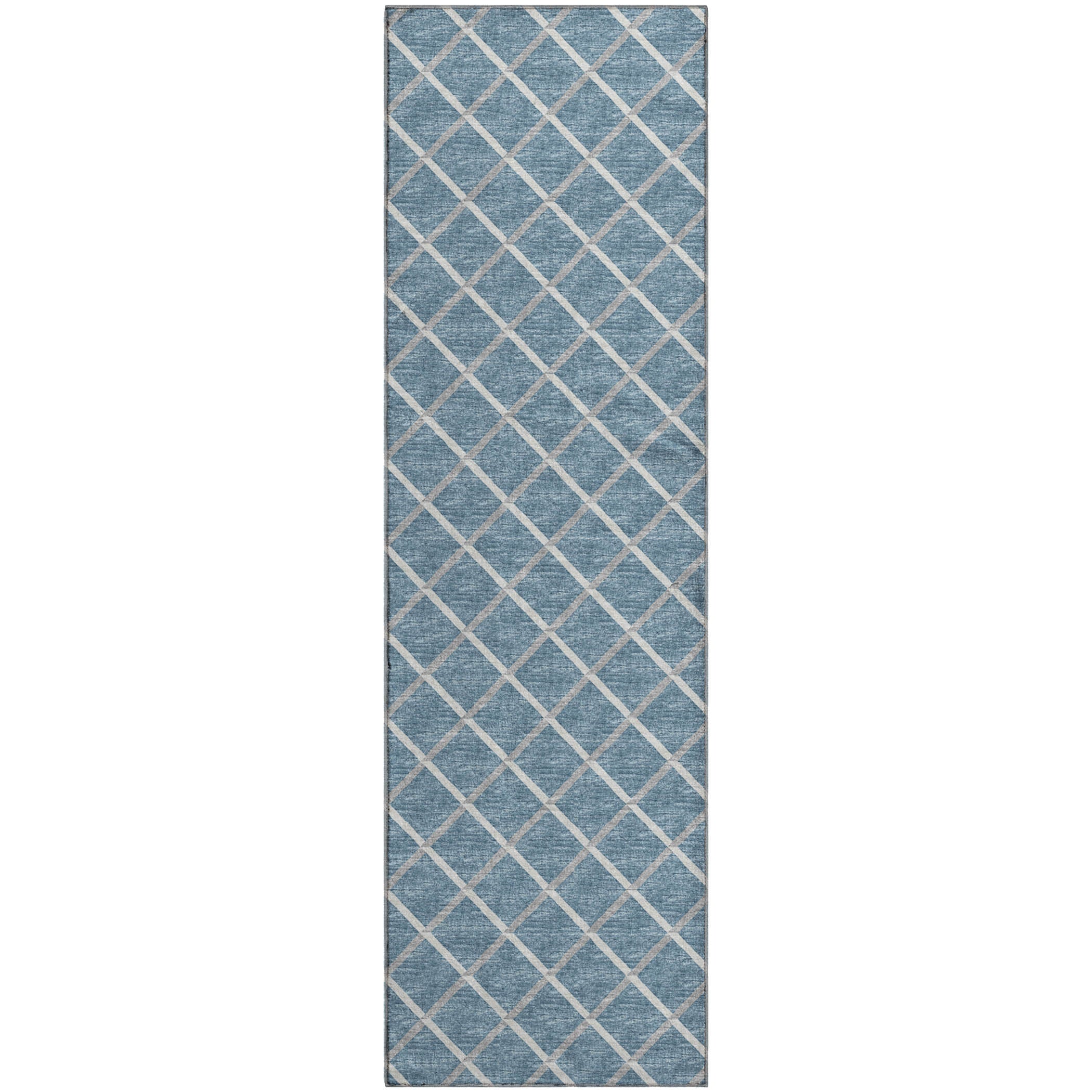 Oaxaca Machine Washable Transitional Sky Blue Rug 2'3" x 7'6" #shape_Runner