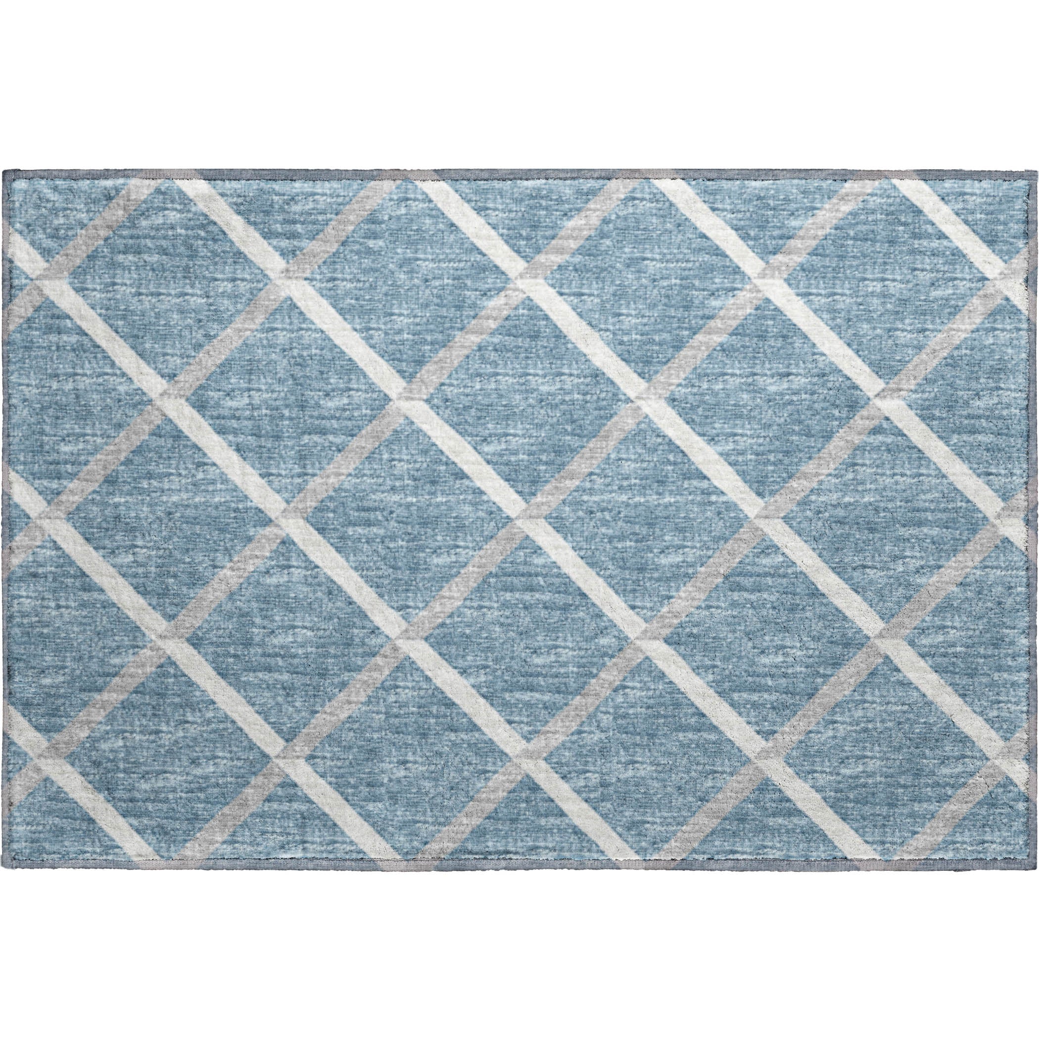 Oaxaca Machine Washable Transitional Sky Blue Rug 1'8" x 2'6" #shape_Rectangle