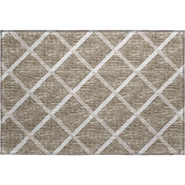 Oaxaca Machine Washable Transitional Taupe Brown Rug 1'8" x 2'6"