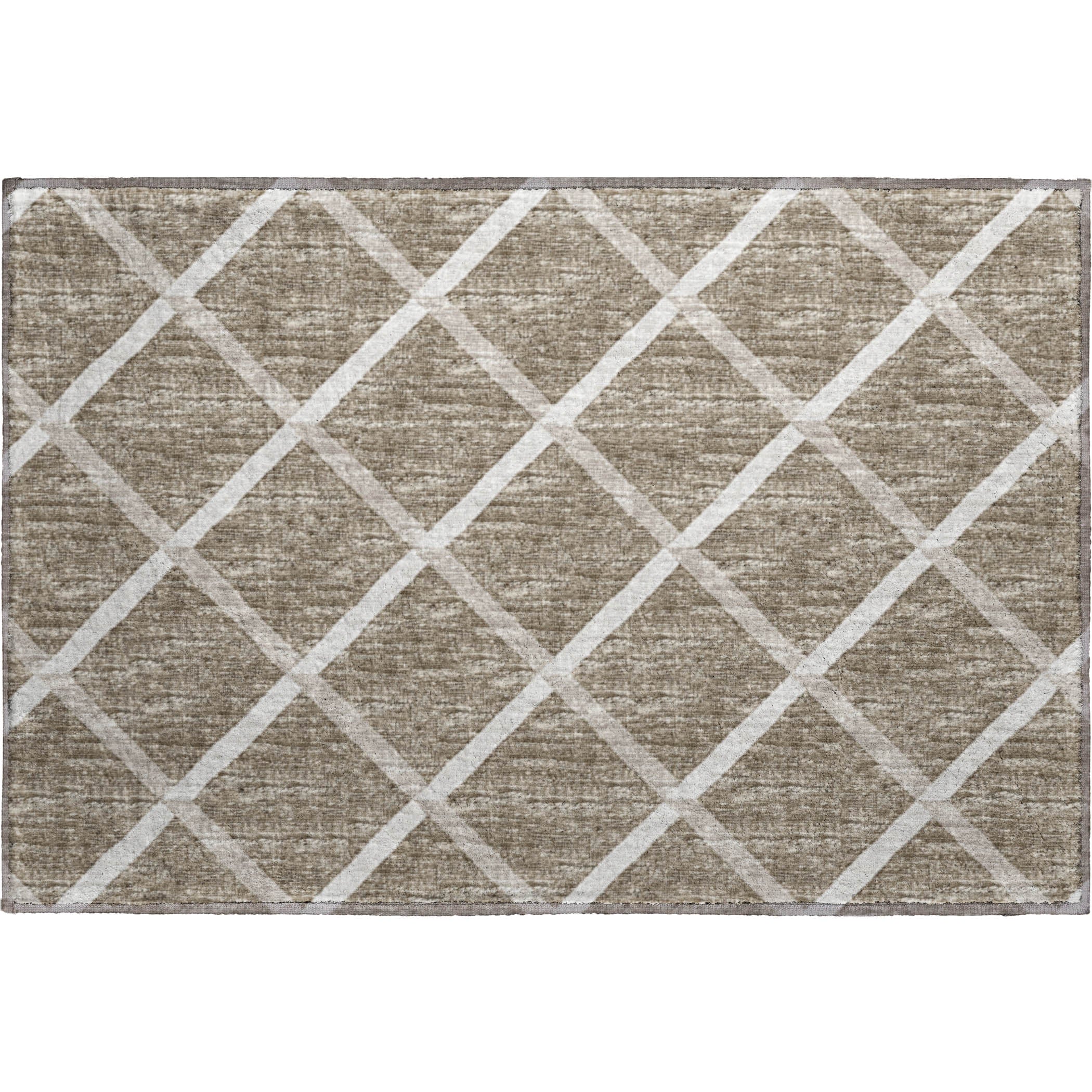 Oaxaca Machine Washable Transitional Taupe Brown Rug 1'8" x 2'6" #shape_Rectangle