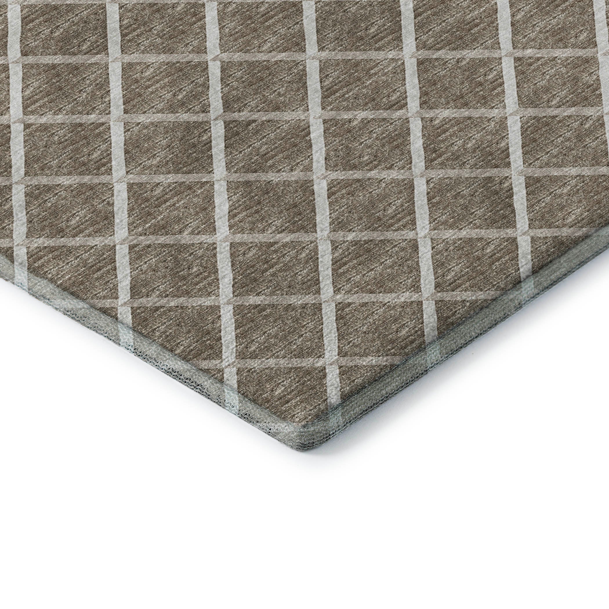 Oaxaca Machine Washable Transitional Taupe Brown Rug 1'8" x 2'6" #shape_Rectangle