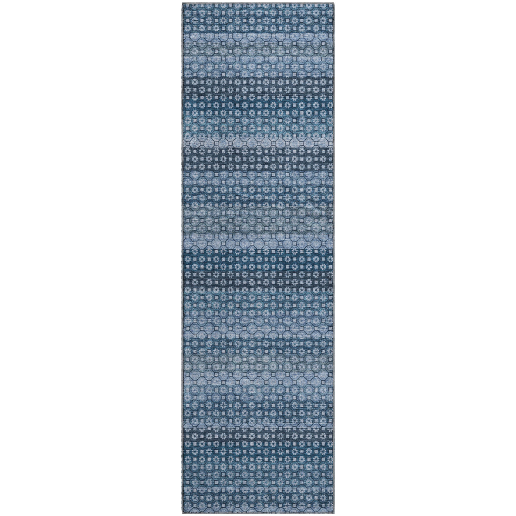 Tallinn Machine Washable Transitional Denim Blue Rug 2'3" x 7'6" #shape_Runner