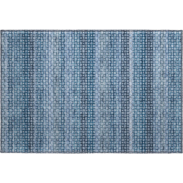 Tallinn Machine Washable Transitional Denim Blue Rug 1'8" x 2'6"