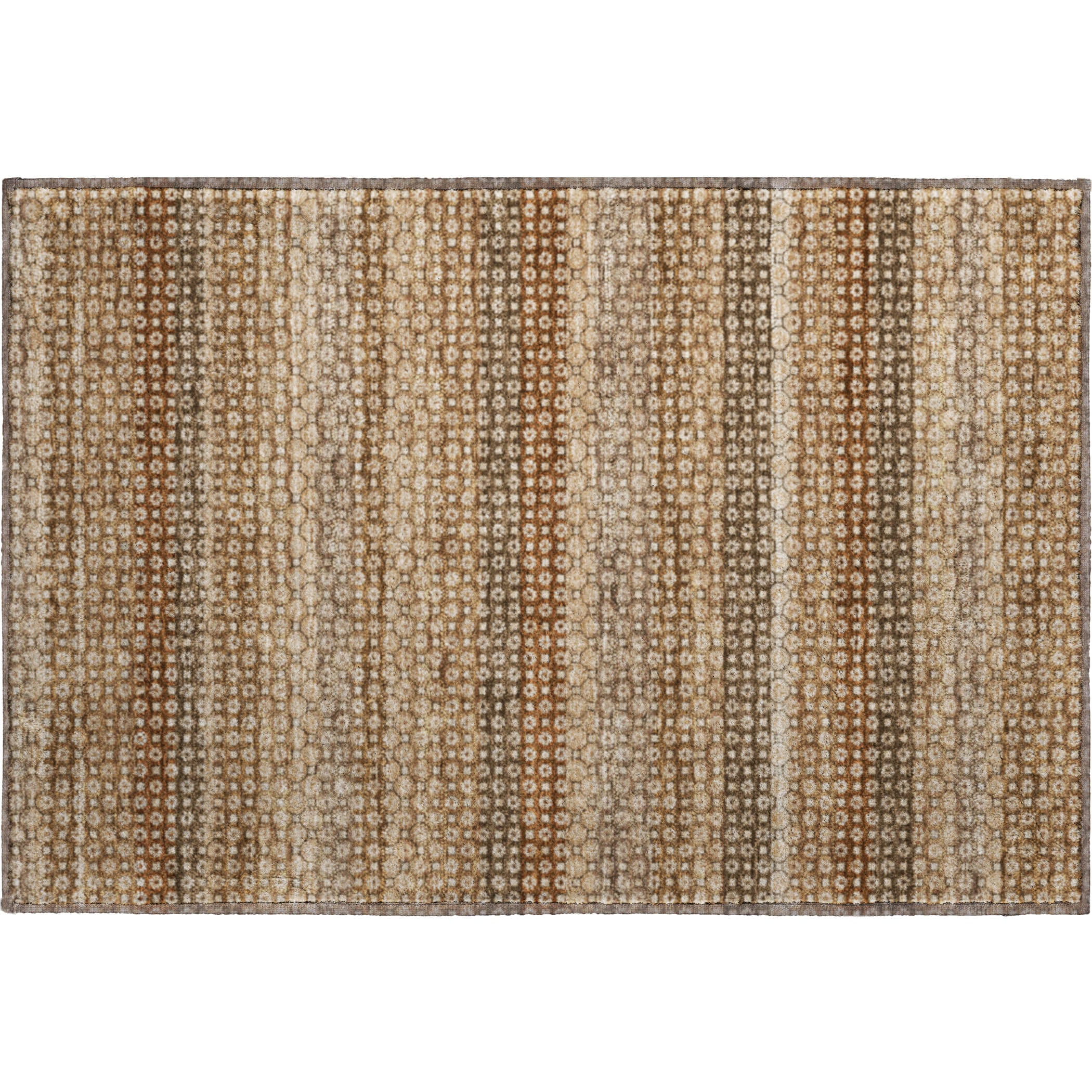 Tallinn Machine Washable Transitional Taupe Brown Rug 1'8" x 2'6" #shape_Rectangle