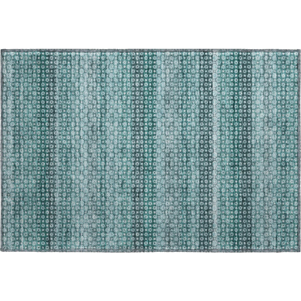 Tallinn Machine Washable Transitional Teal Rug 1'8" x 2'6"