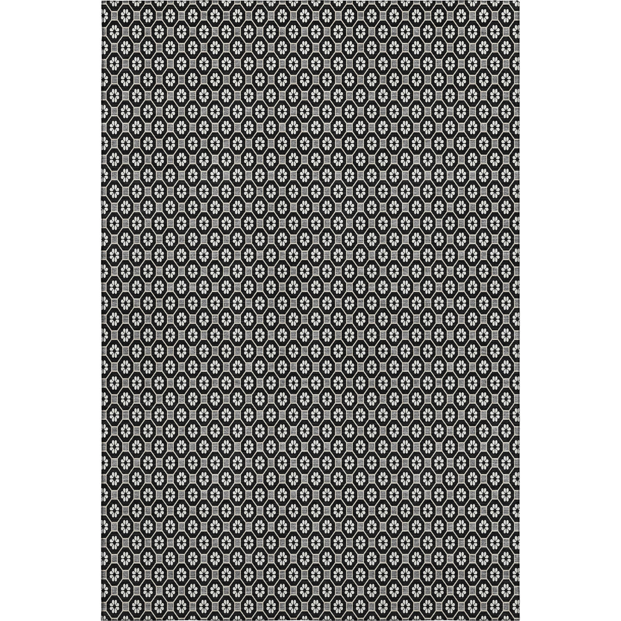 Siena Machine Washable Transitional Black Rug 2'6" x 3'10" #shape_Rectangle