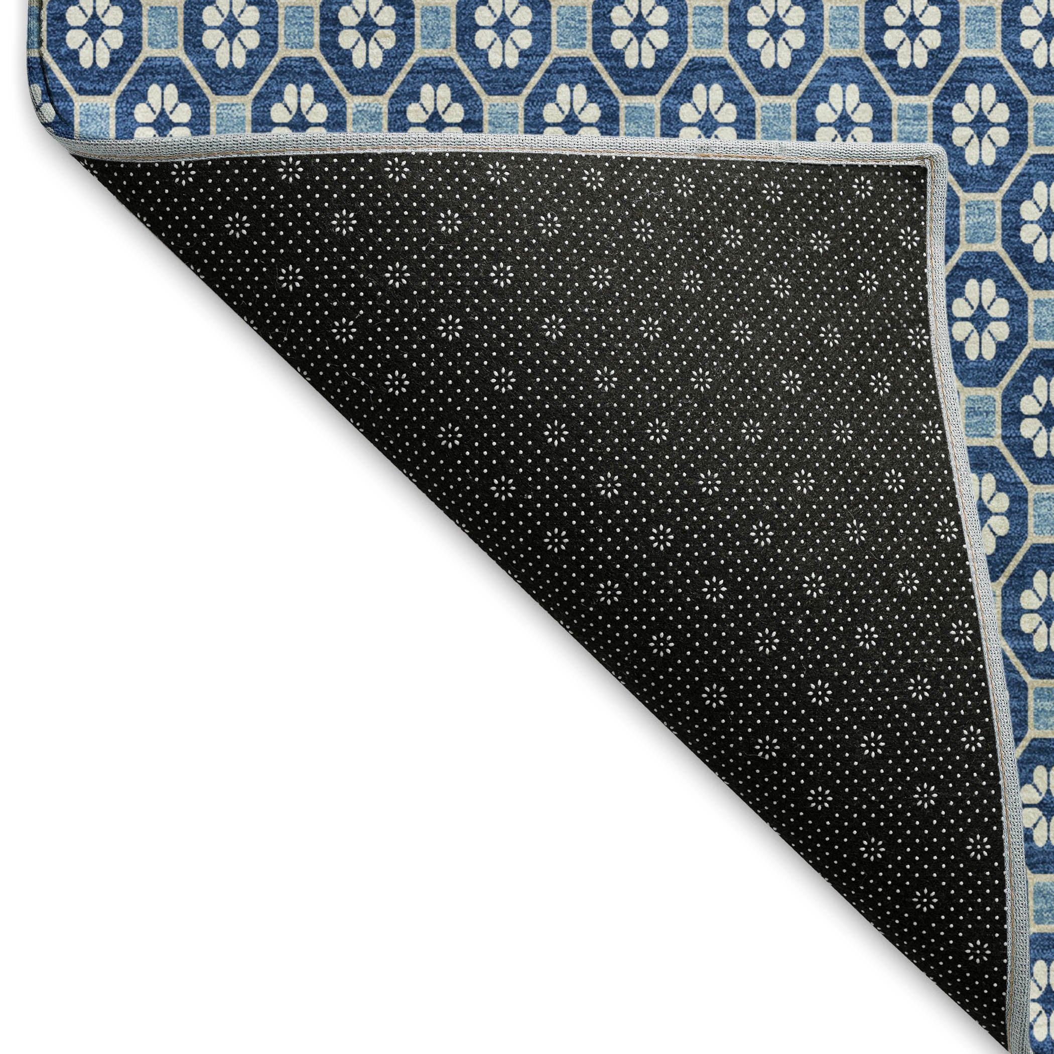 Siena Machine Washable Transitional Blue Rug 1'8" x 2'6" #shape_Rectangle