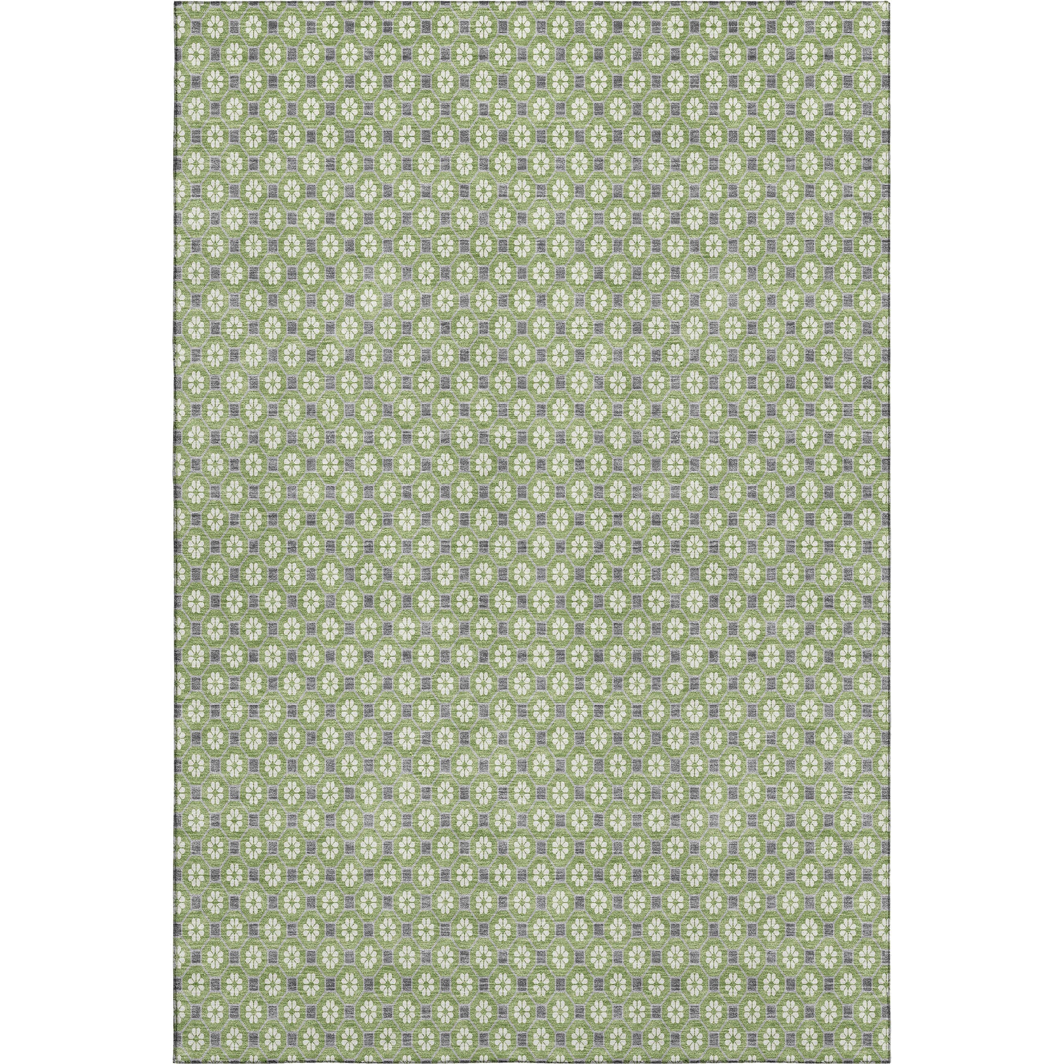 Siena Machine Washable Transitional Green Rug 2'6" x 3'10" #shape_Rectangle
