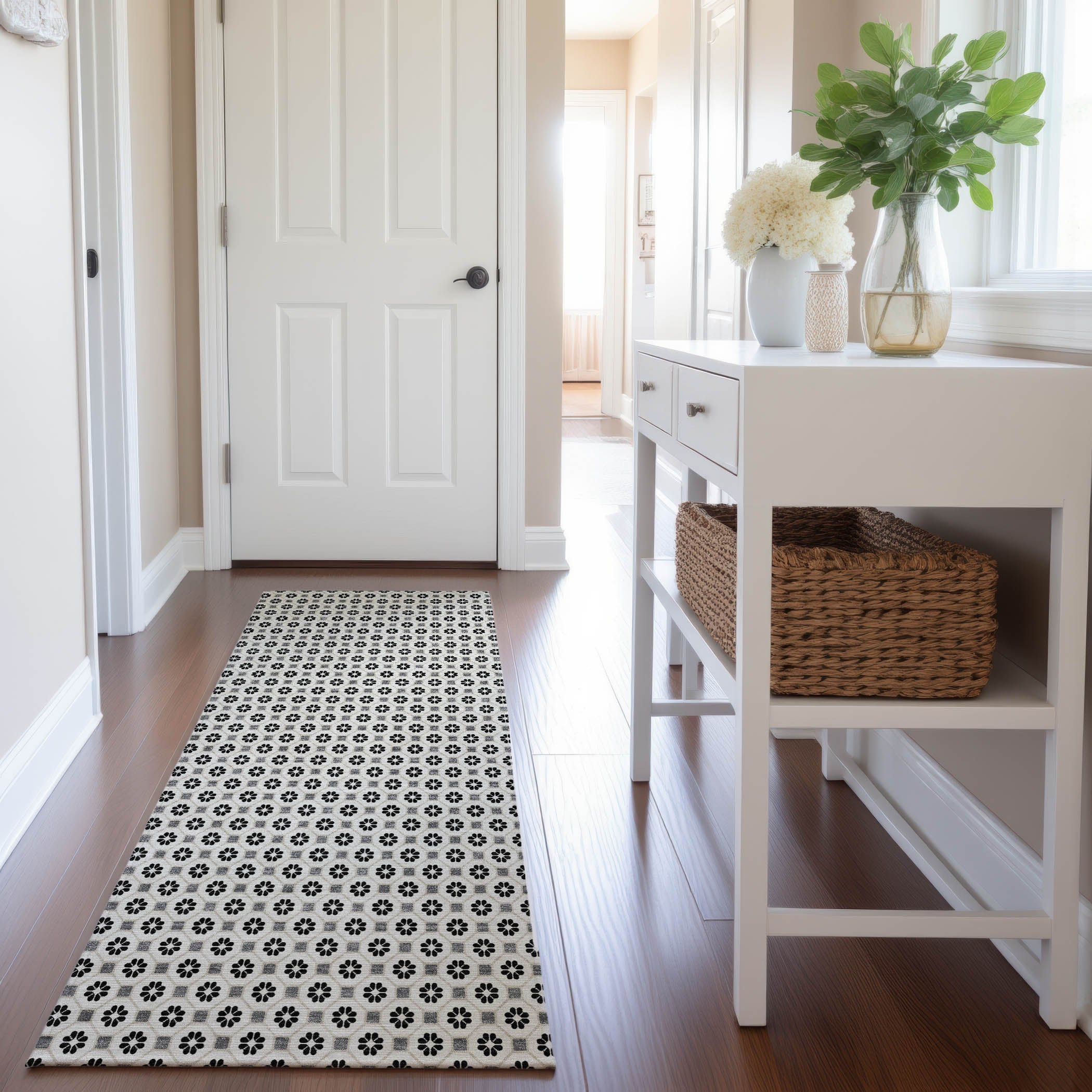 Siena Machine Washable Transitional Ivory Rug 2'3" x 7'6" #shape_Runner