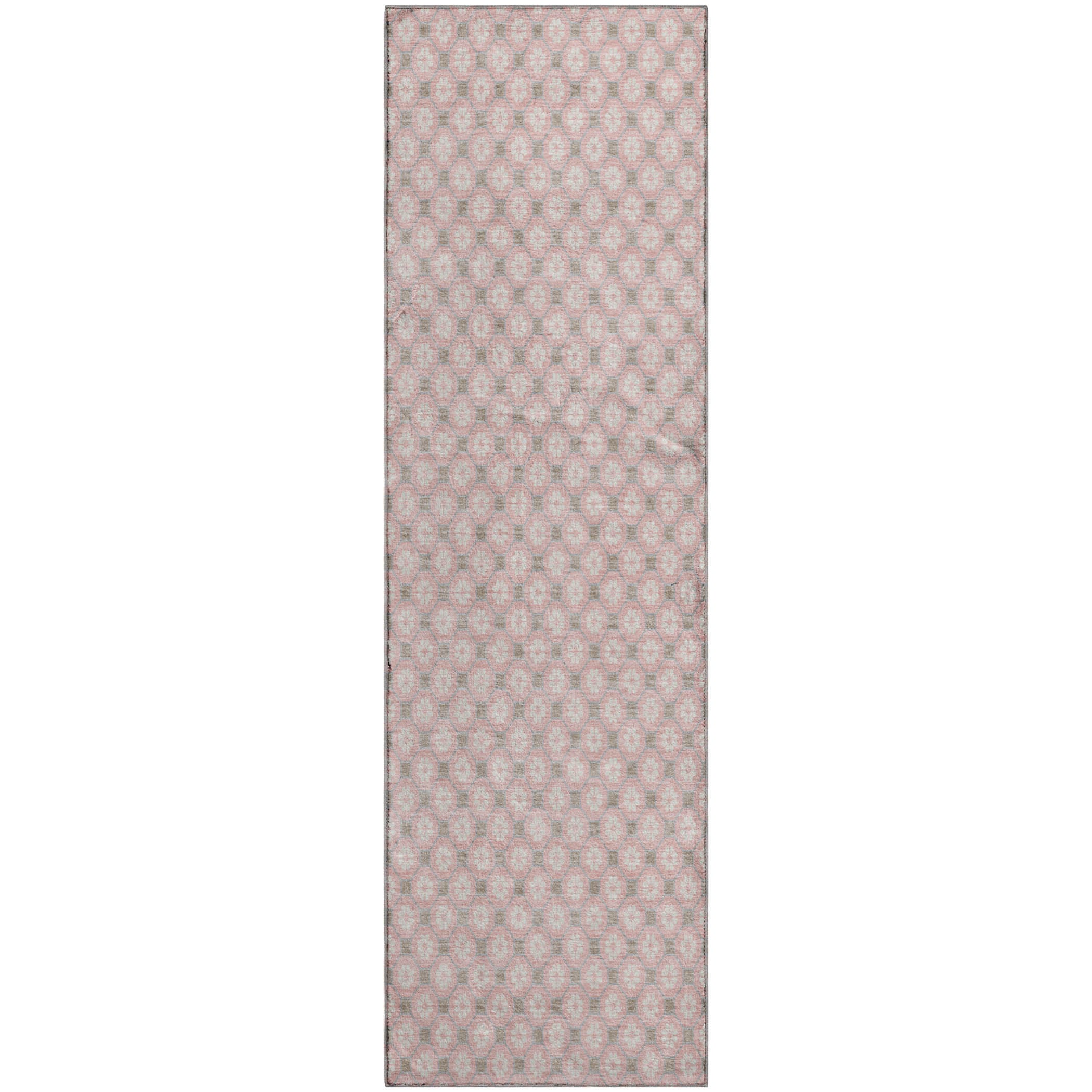 Siena Machine Washable Transitional Pink Rug 2'3" x 7'6" #shape_Runner