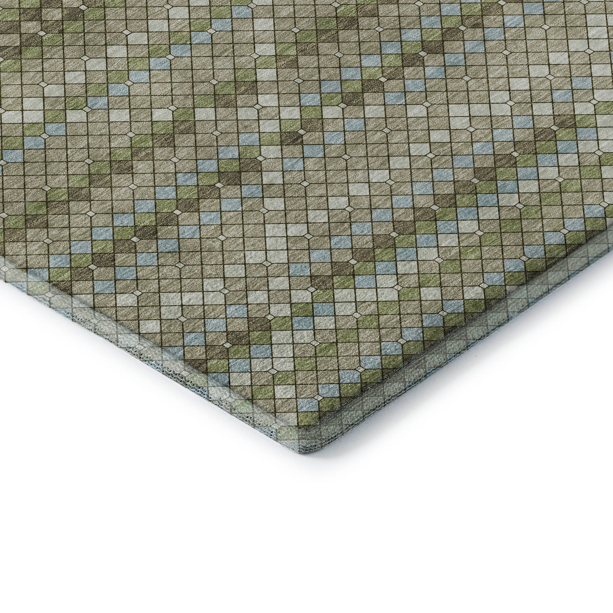 Bangkok Machine Washable Transitional Aloe Green Rug 1'8" x 2'6" #shape_Rectangle