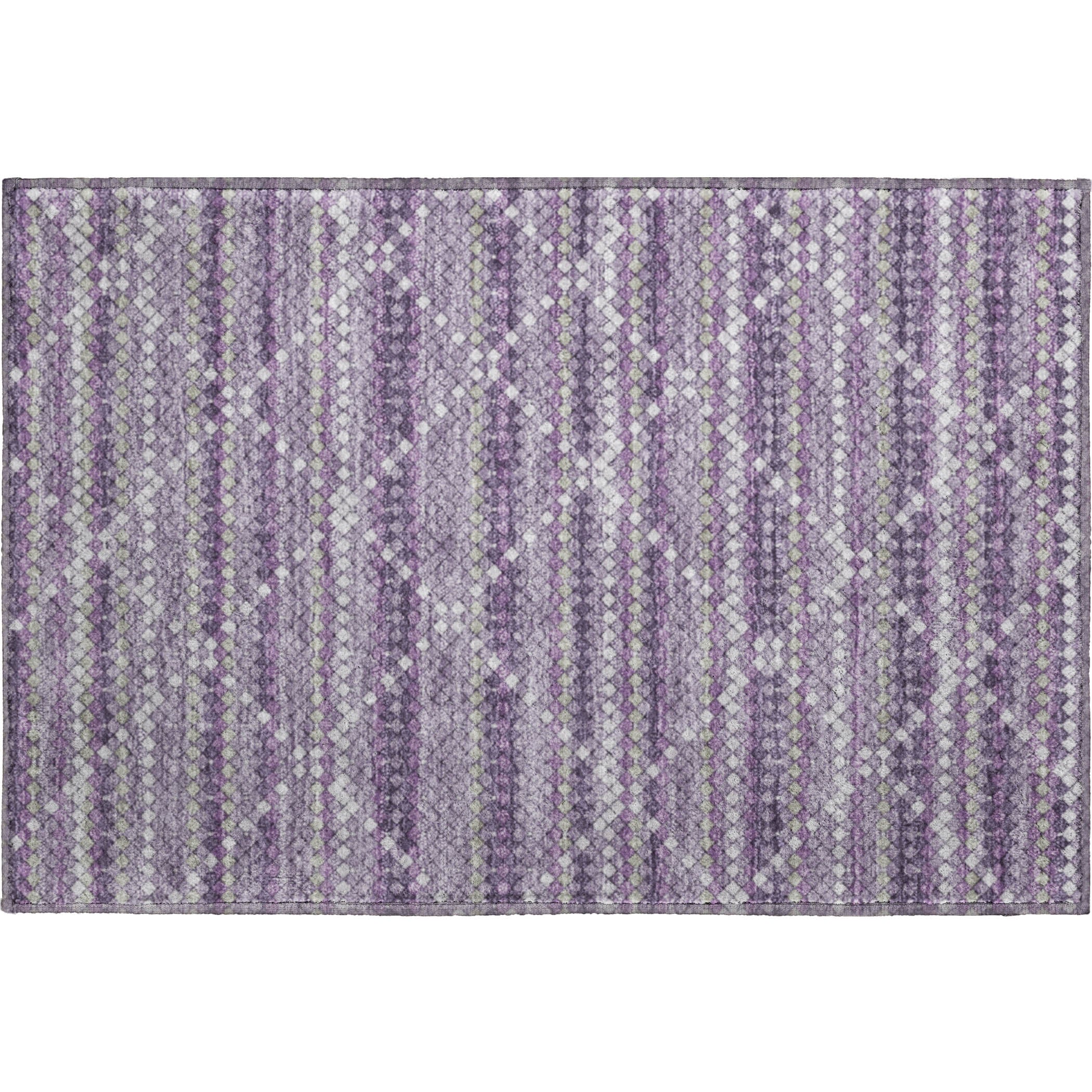 Bangkok Machine Washable Transitional Purple Rug 1'8" x 2'6" #shape_Rectangle