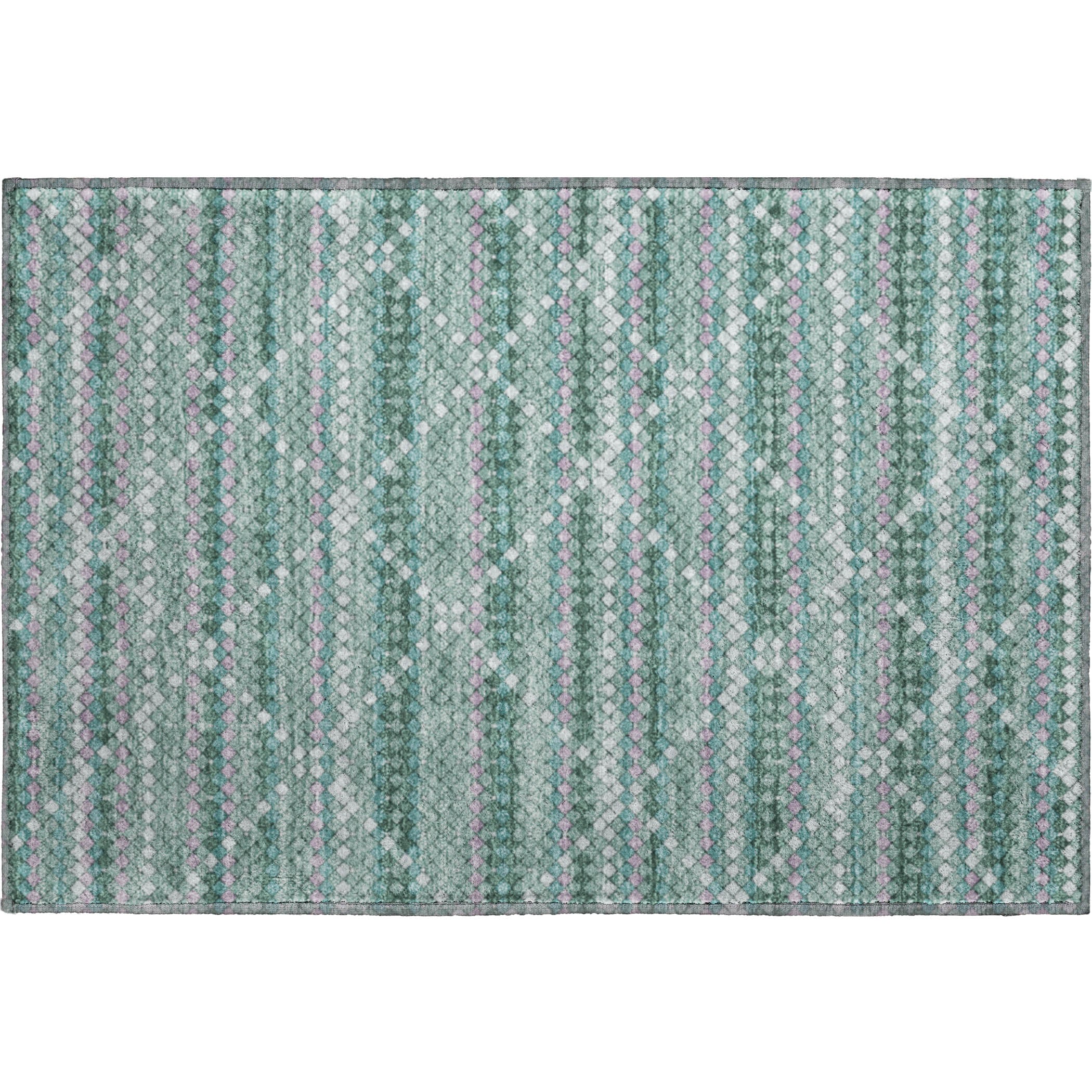 Bangkok Machine Washable Transitional Teal Rug 1'8" x 2'6" #shape_Rectangle