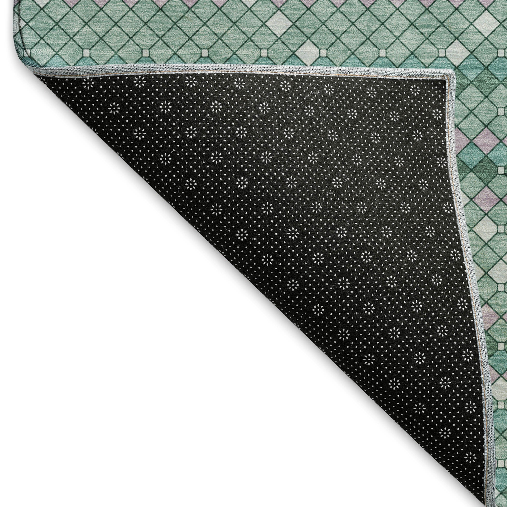 Bangkok Machine Washable Transitional Teal Rug 1'8" x 2'6" #shape_Rectangle