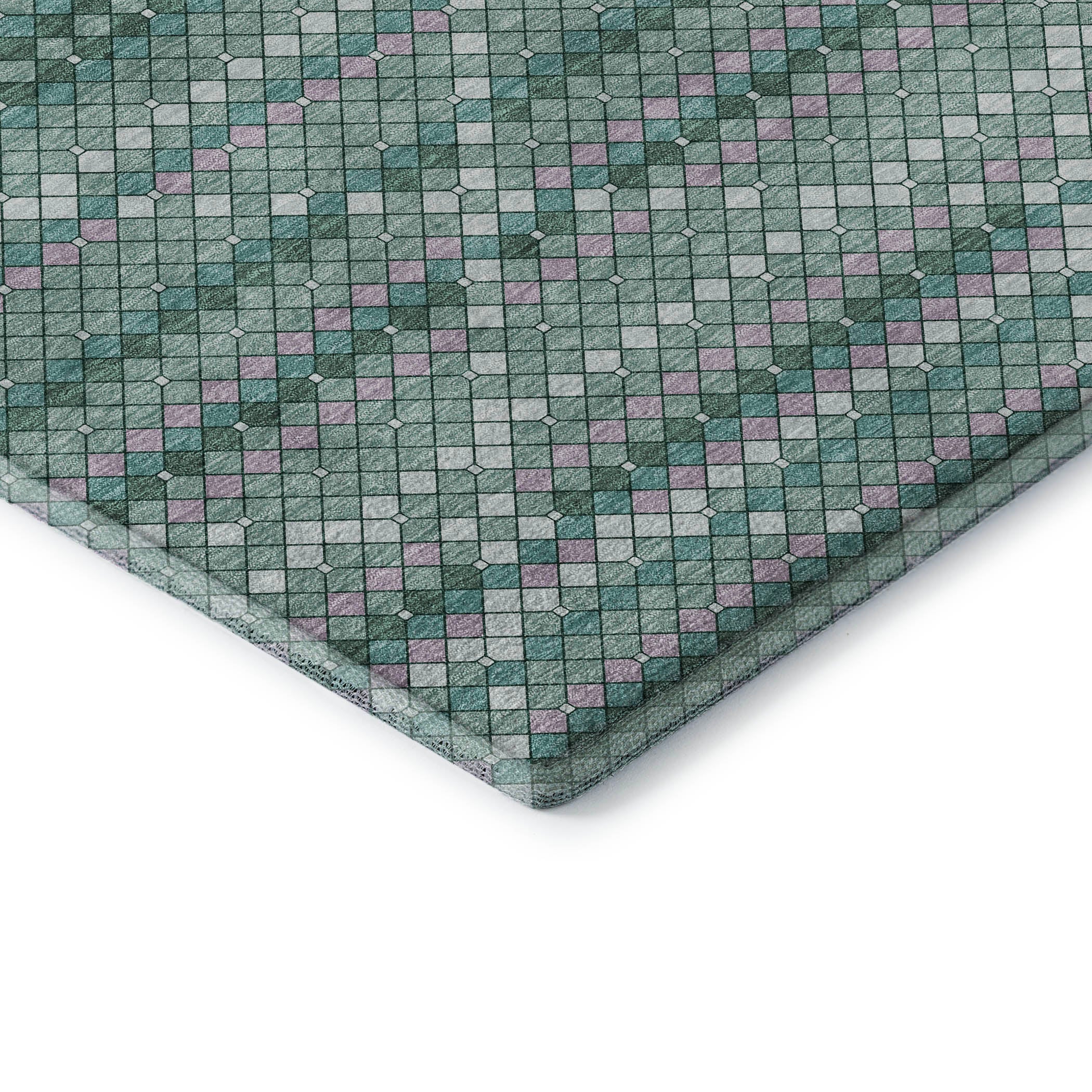 Bangkok Machine Washable Transitional Teal Rug 1'8" x 2'6" #shape_Rectangle