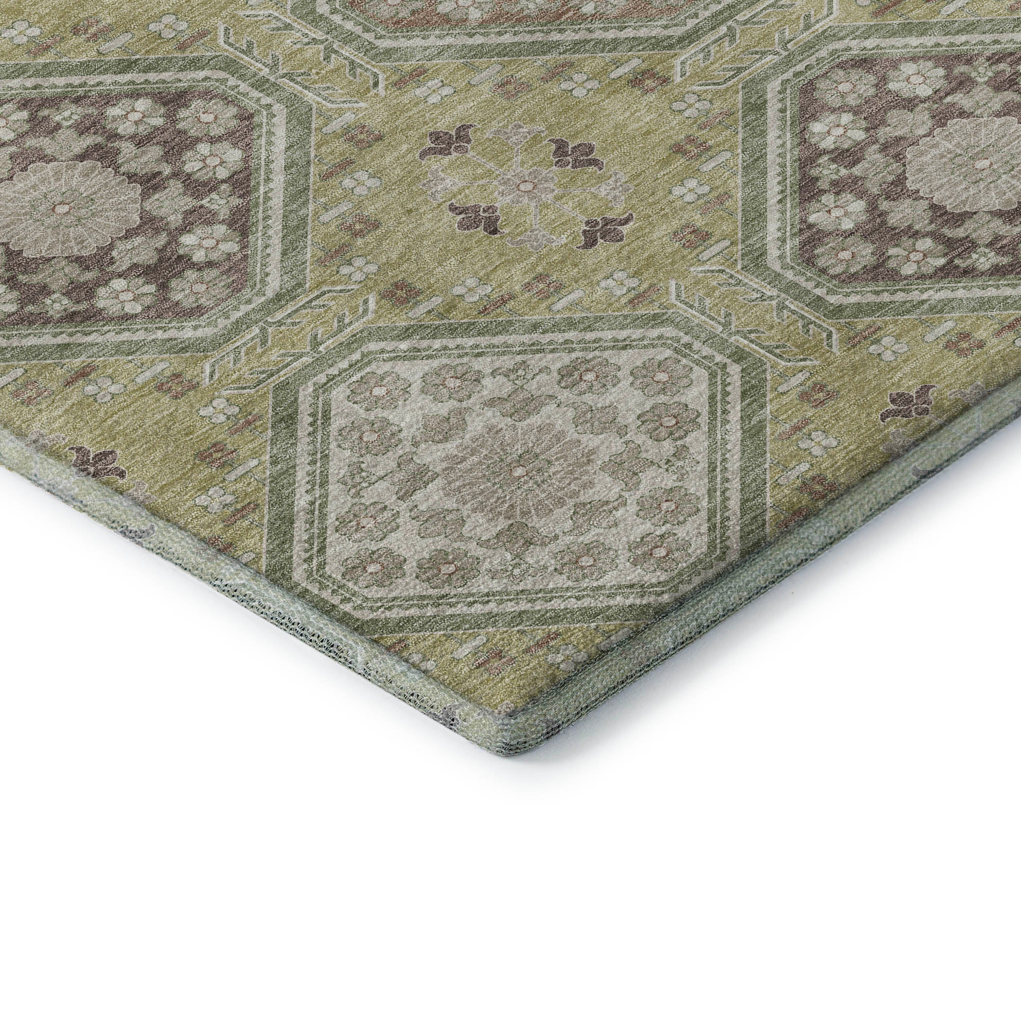 Oaxaca Machine Washable Transitional Aloe Green Rug 1'8" x 2'6" #shape_Rectangle