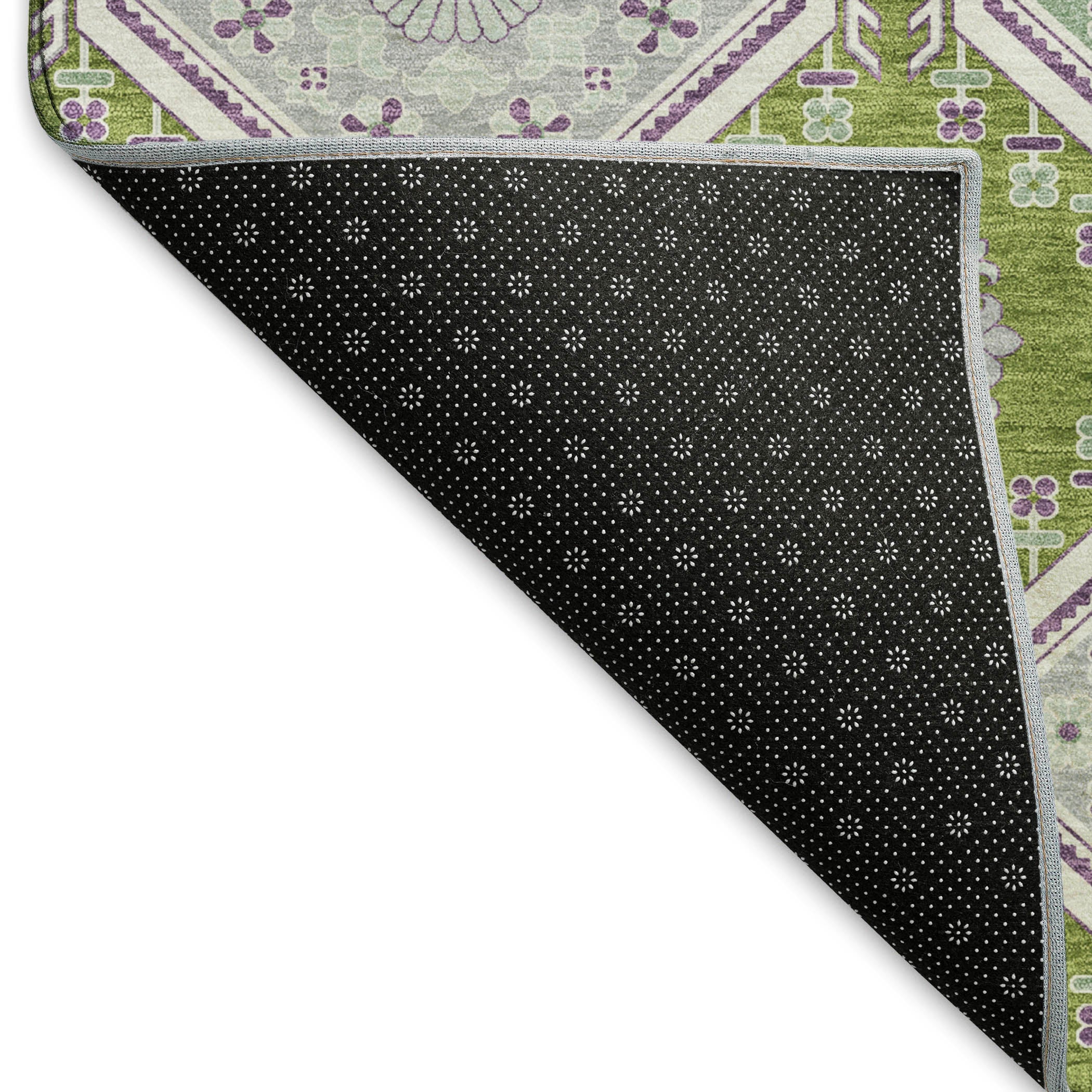 Oaxaca Machine Washable Transitional Lime Green Rug 1'8" x 2'6" #shape_Rectangle