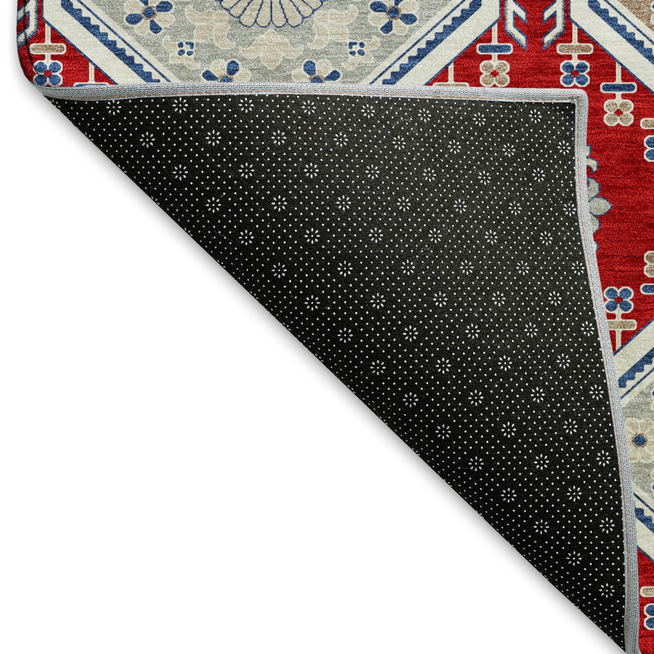 Oaxaca Machine Washable Transitional Red Rug 1'8" x 2'6" #shape_Rectangle
